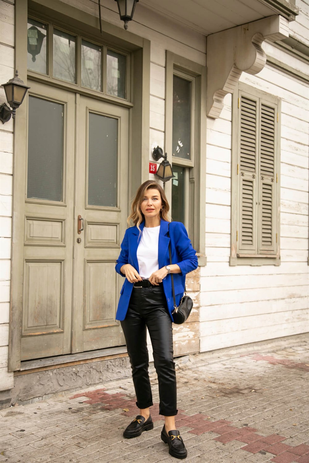 Saks Mavisi Astarlı Vatkalı Blazer Ceket
