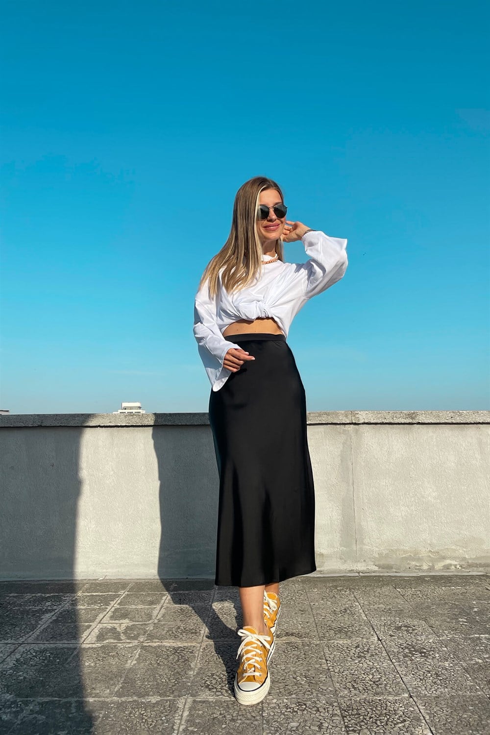 Siyah A Model Saten Etek