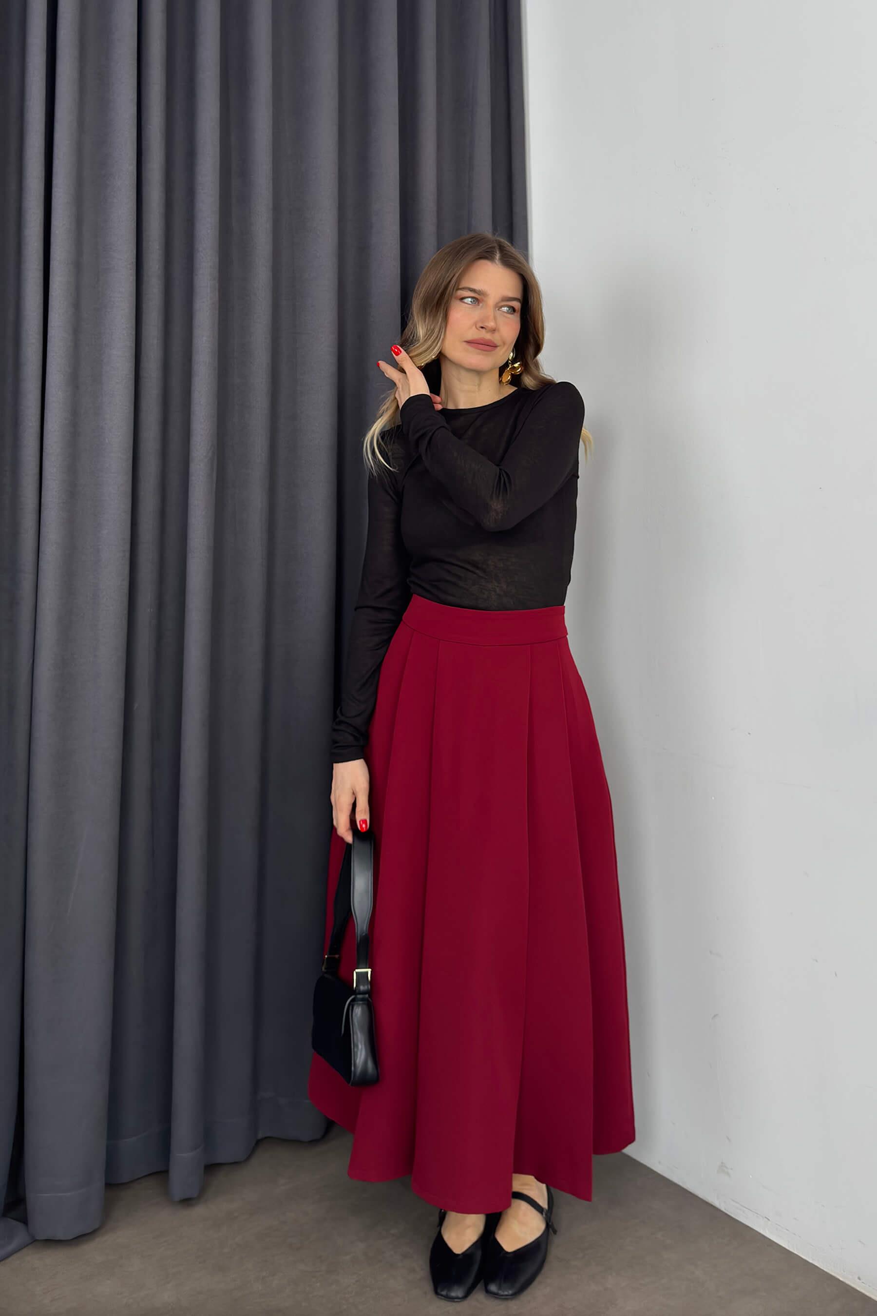 Siyah Bisiklet Yaka Premium Body Bluz