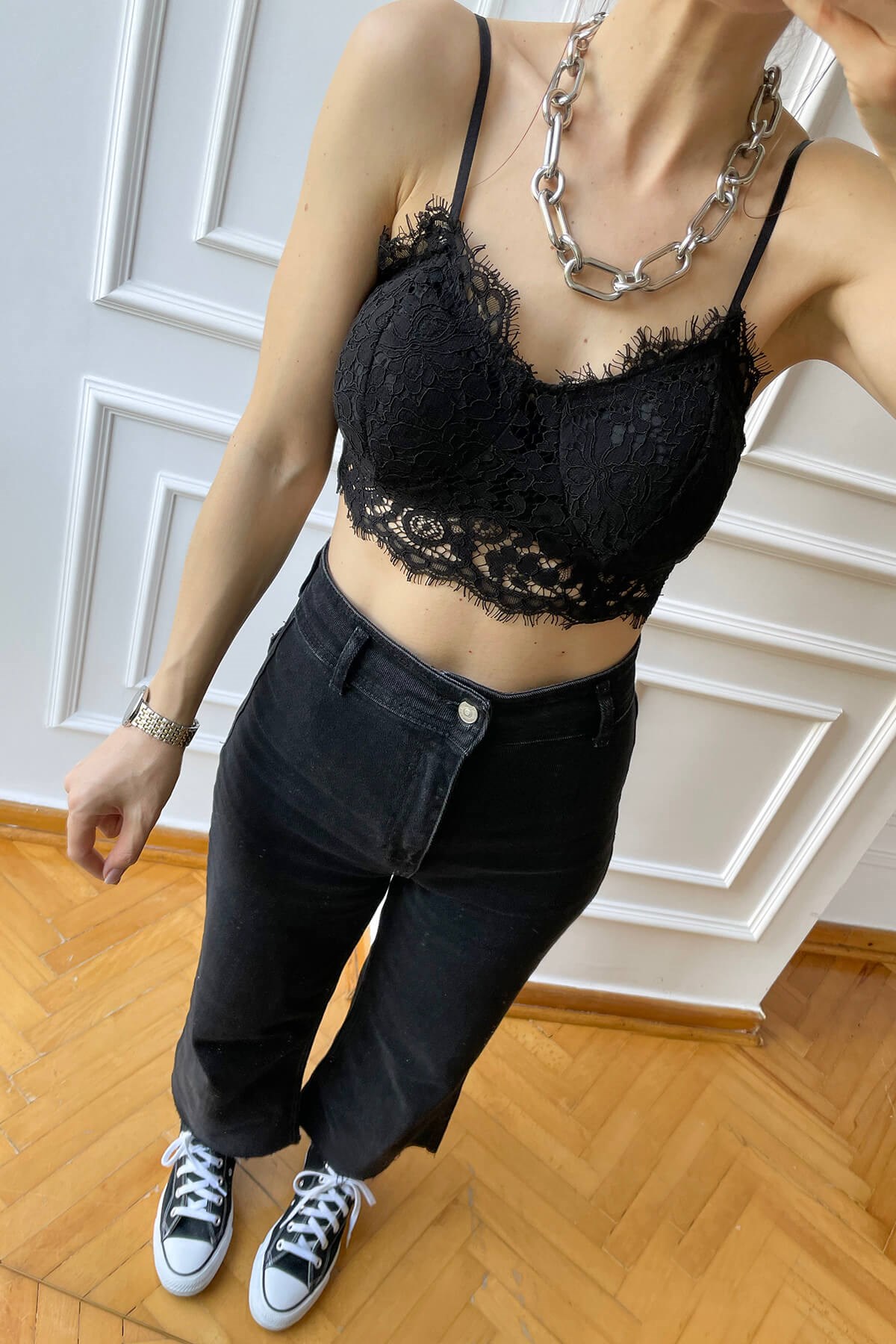 Siyah Dantel Bralet