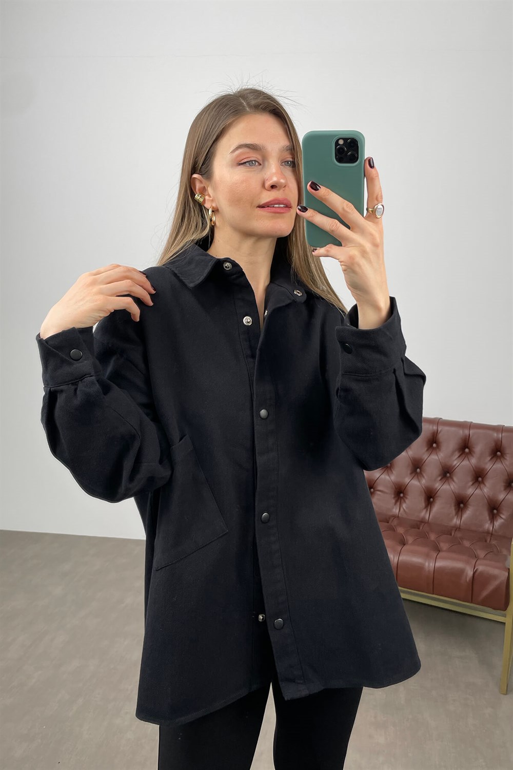 Siyah Gabardin Ceket
