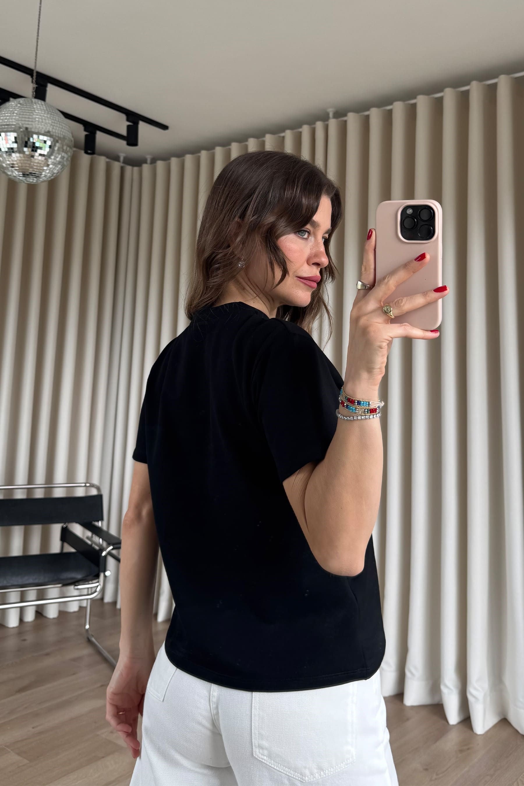 Siyah Teddy Baskılı T-Shirt