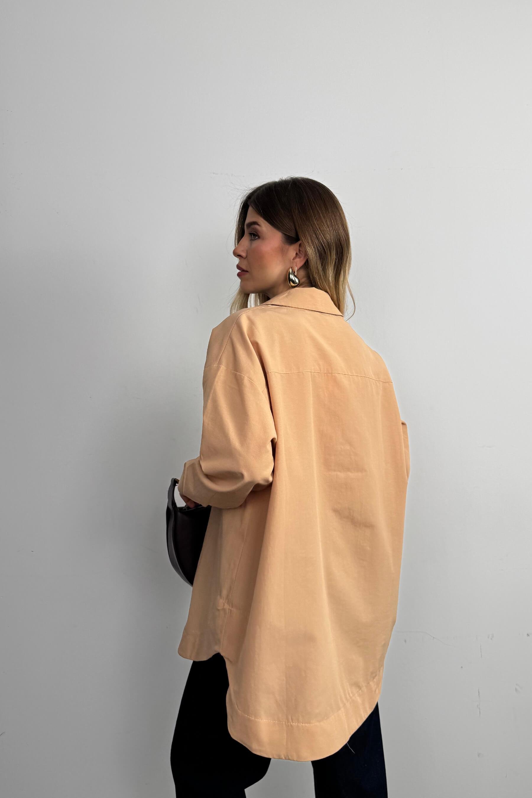 Sütlü Kahve Oversize Gömlek