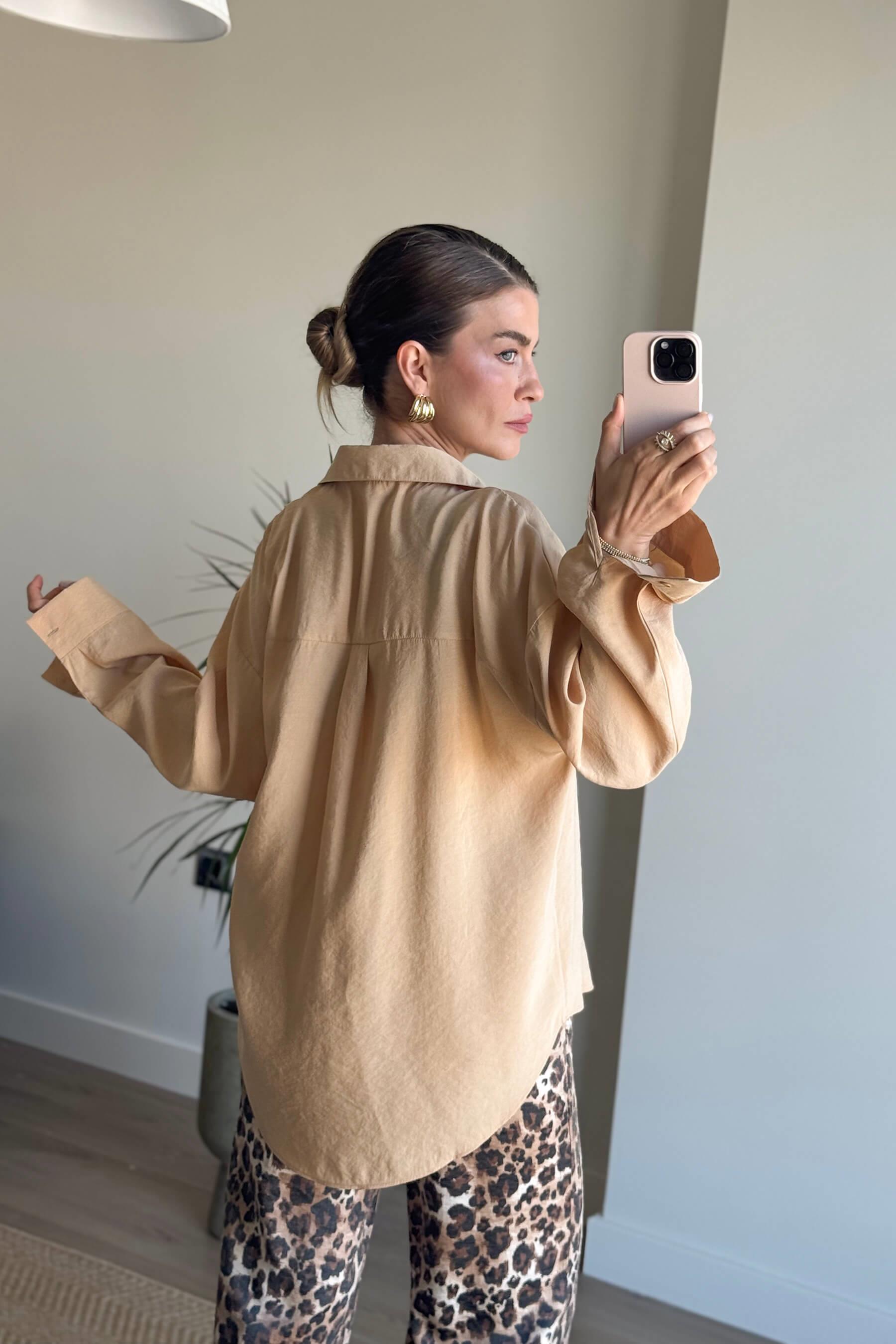 Sütlü Kahve Oversize Gömlek