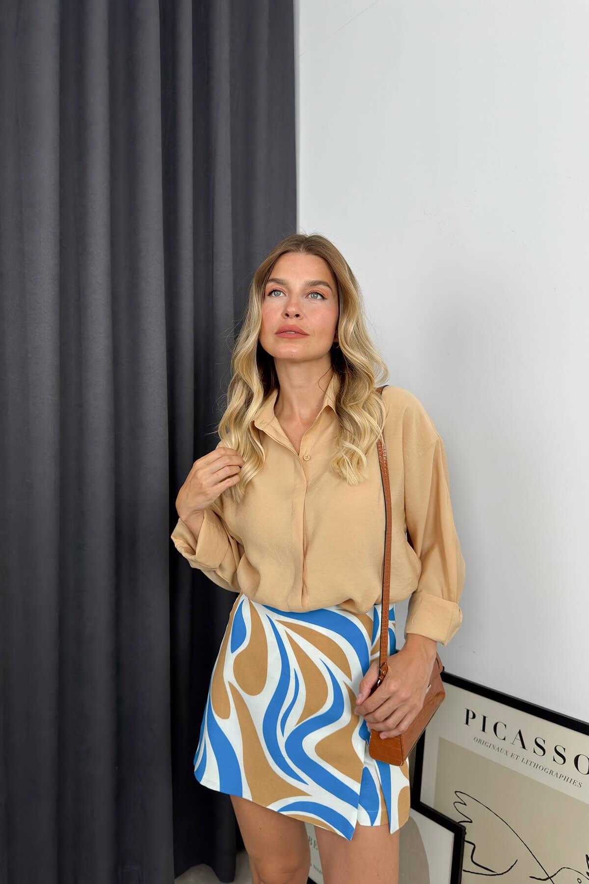 Sütlü Kahve Oversize Gömlek