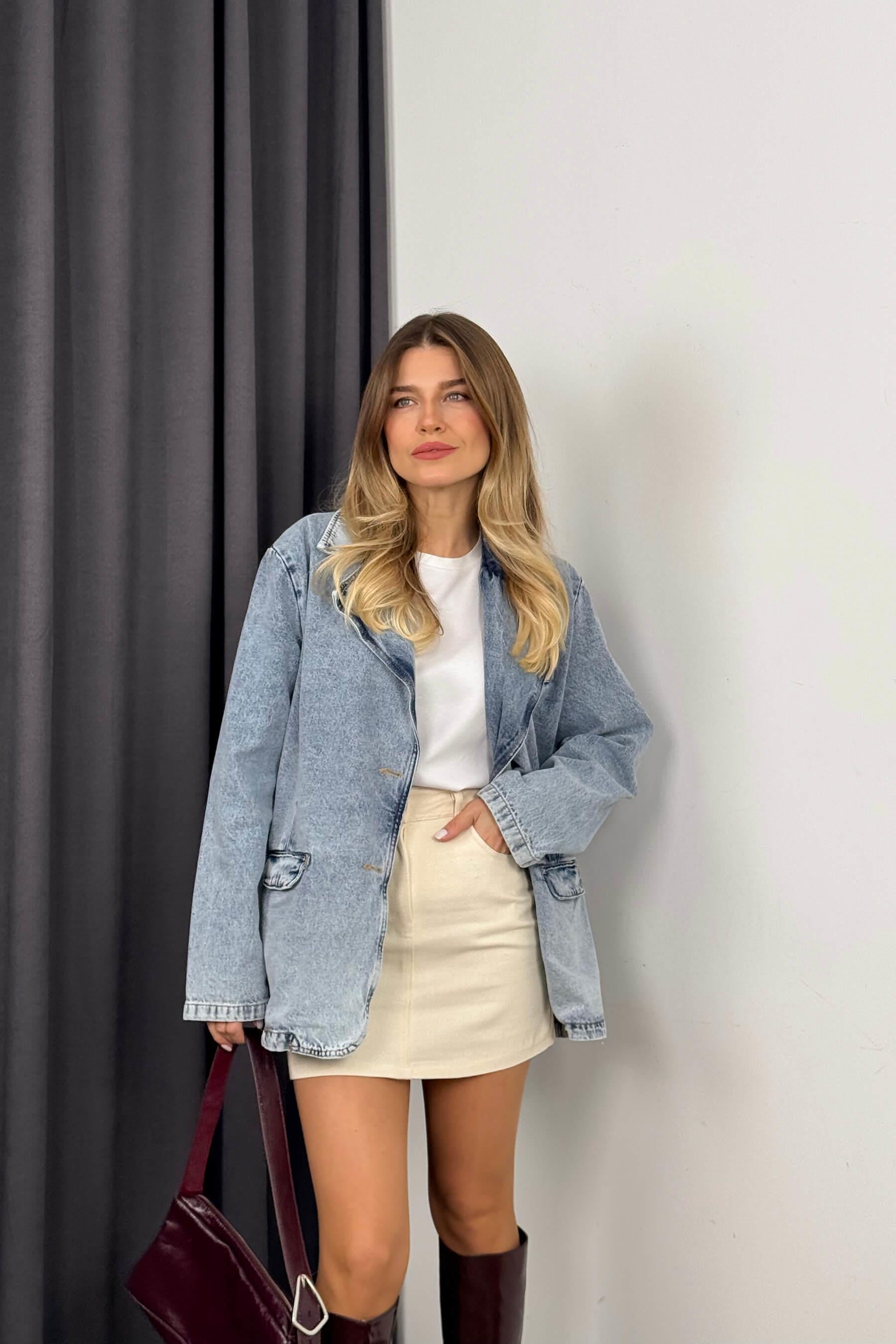 Taş Rengi Gabardin Etek