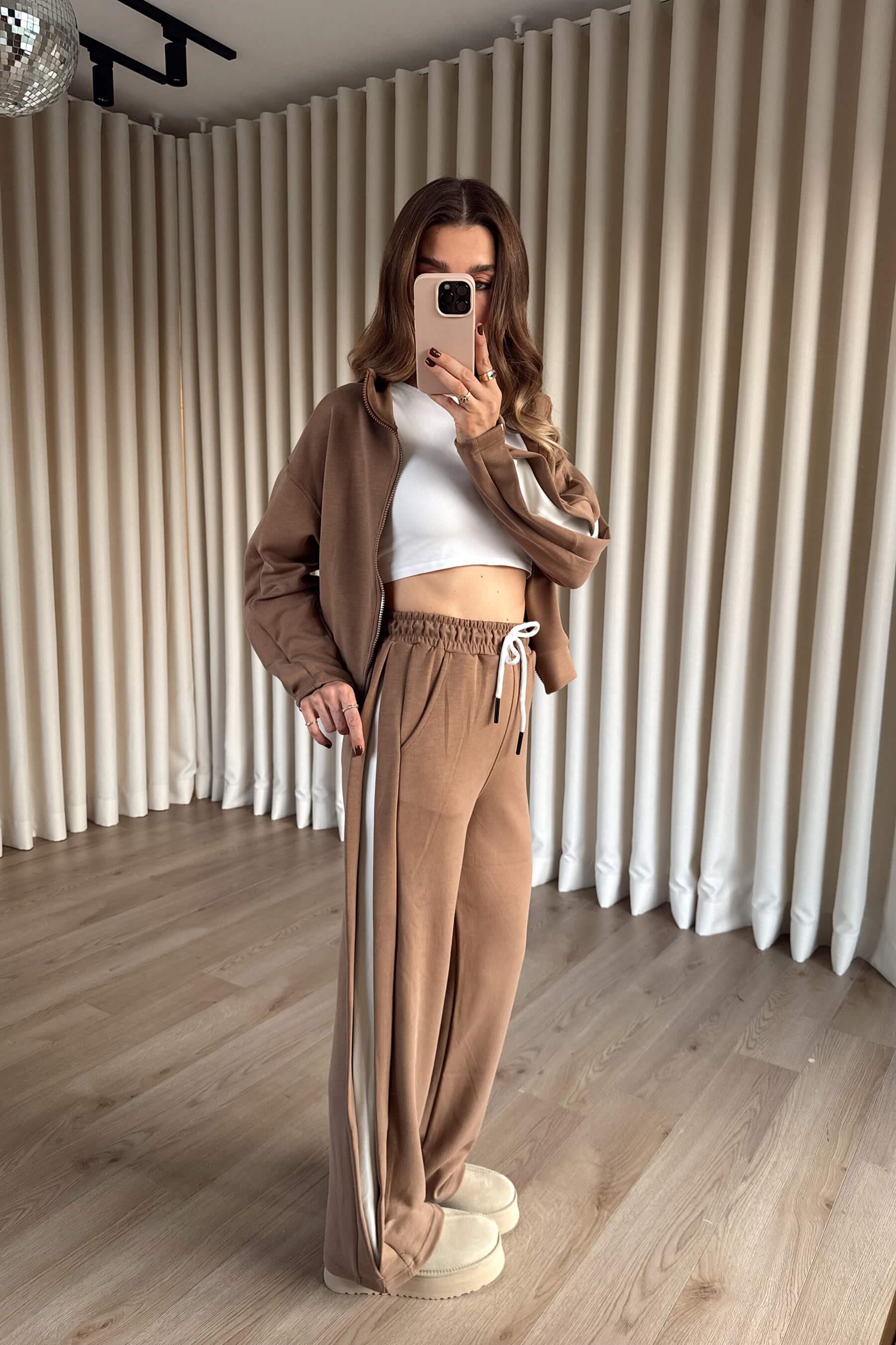 Vizon Şerit Detaylı Fermuarlı Modal Eşofman Takımı