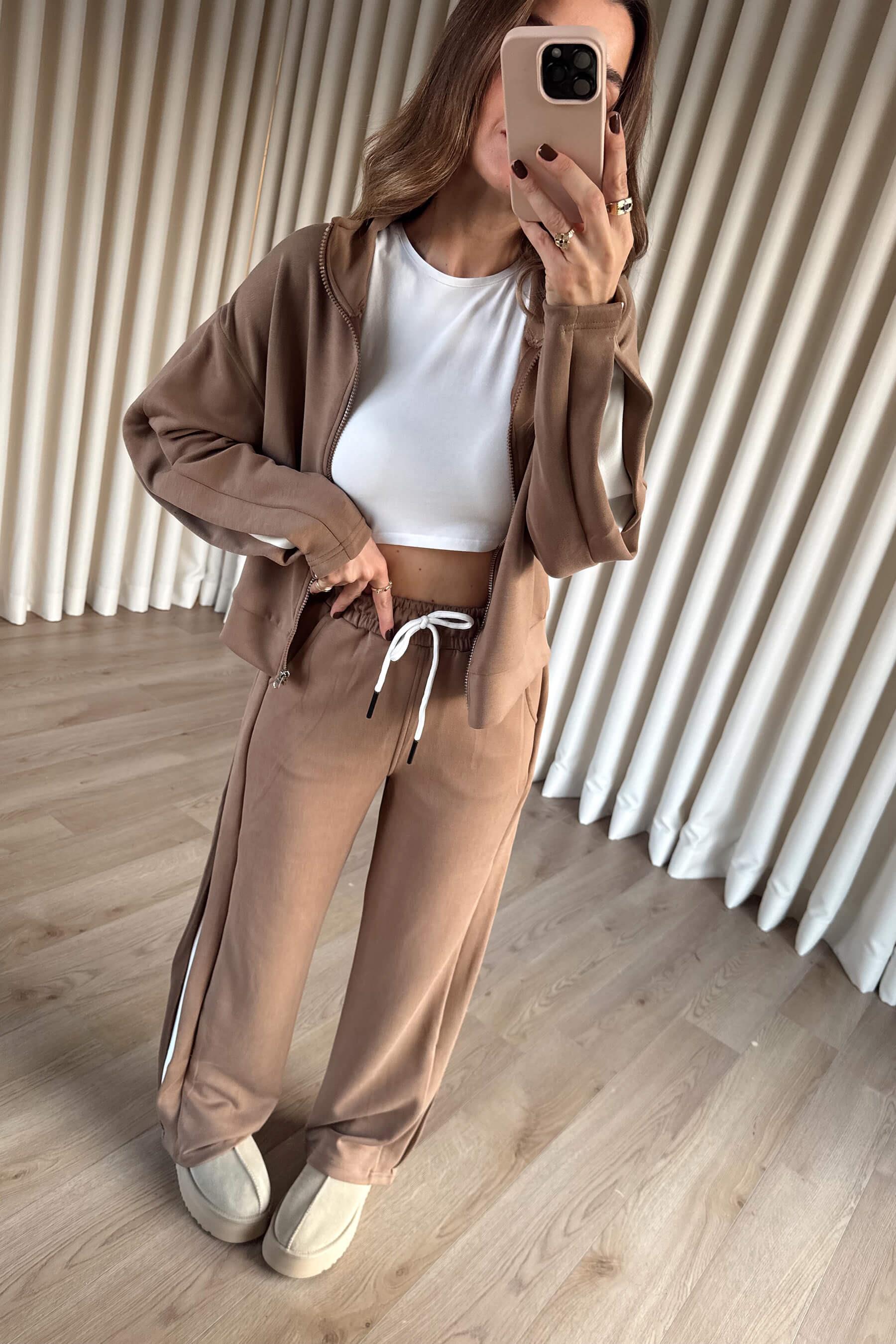 Vizon Şerit Detaylı Fermuarlı Modal Eşofman Takımı