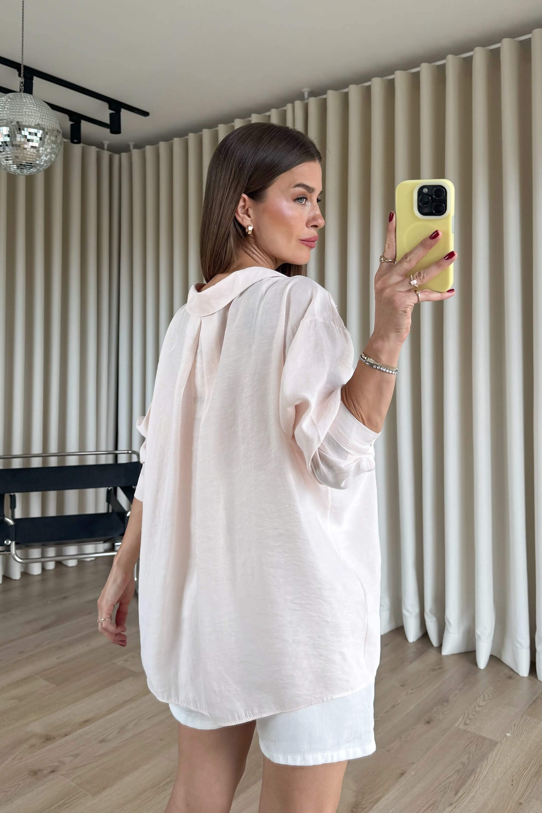 Yavru Ağzı Oversize Modal Kumaş Gömlek