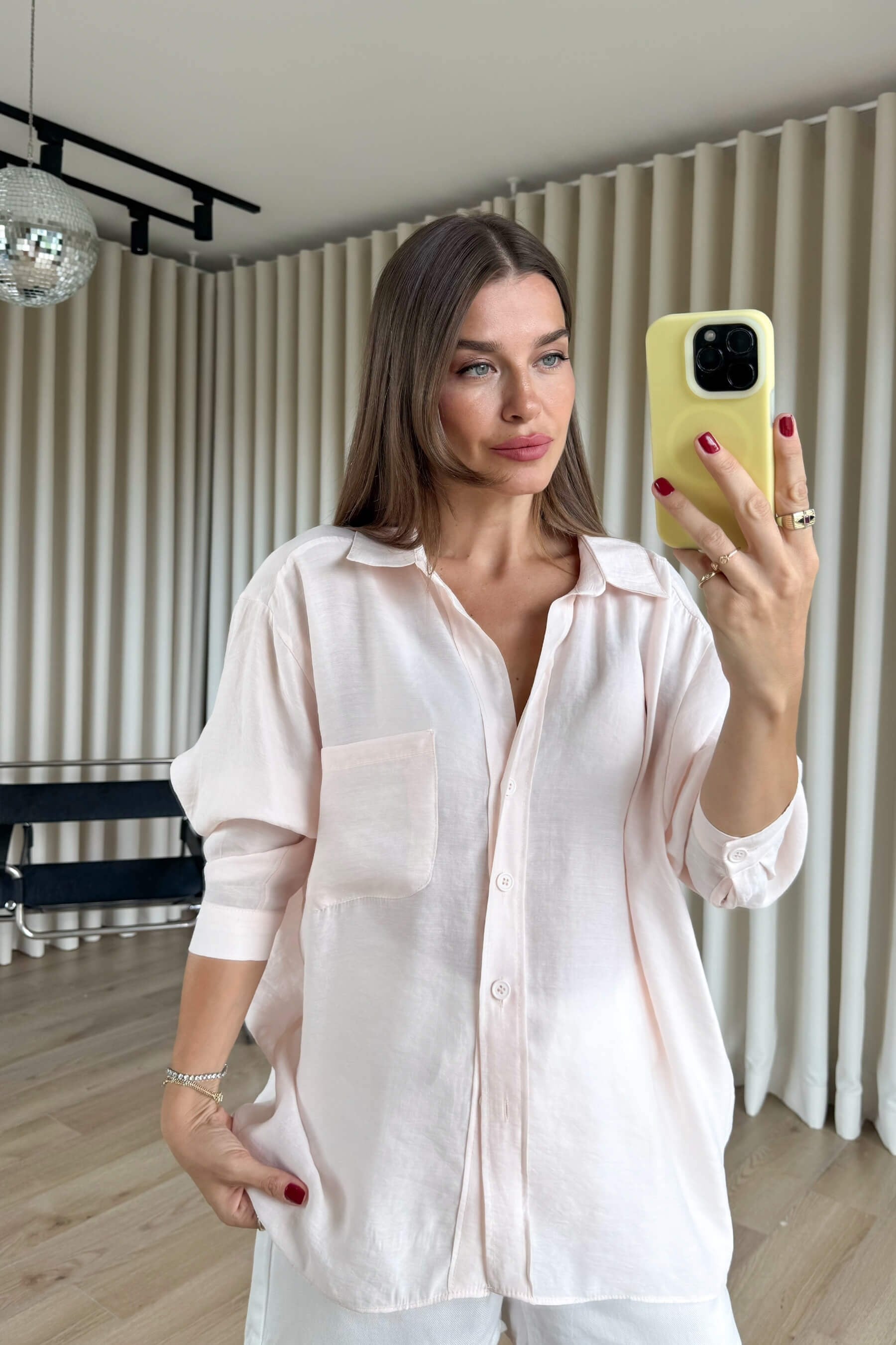 Yavru Ağzı Oversize Modal Kumaş Gömlek
