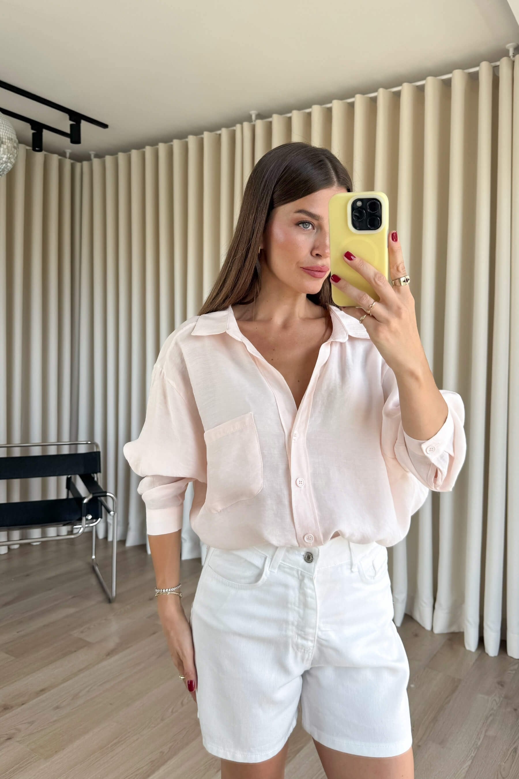 Yavru Ağzı Oversize Modal Kumaş Gömlek