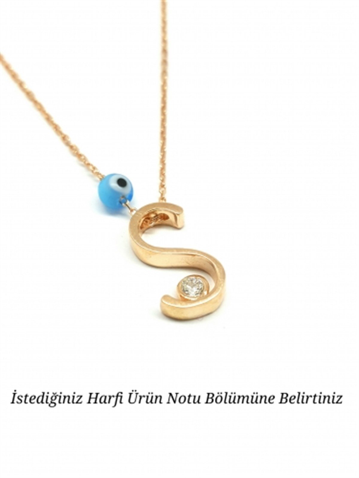 ( 3D ) Nazar Göz Harf Kolye