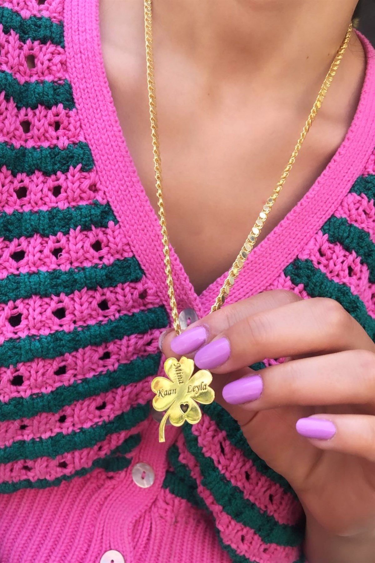 Arpa Zincir Yonca Kolye