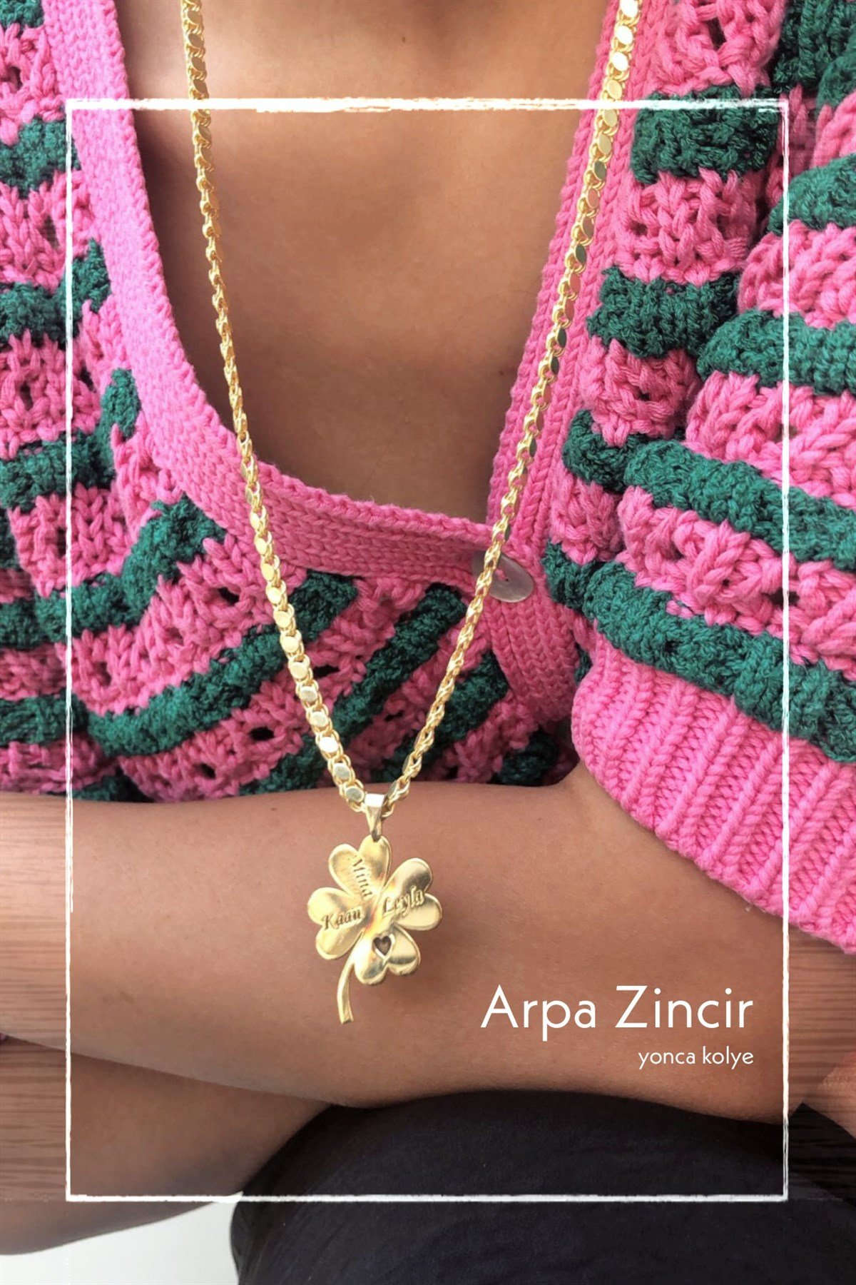 Arpa Zincir Yonca Kolye