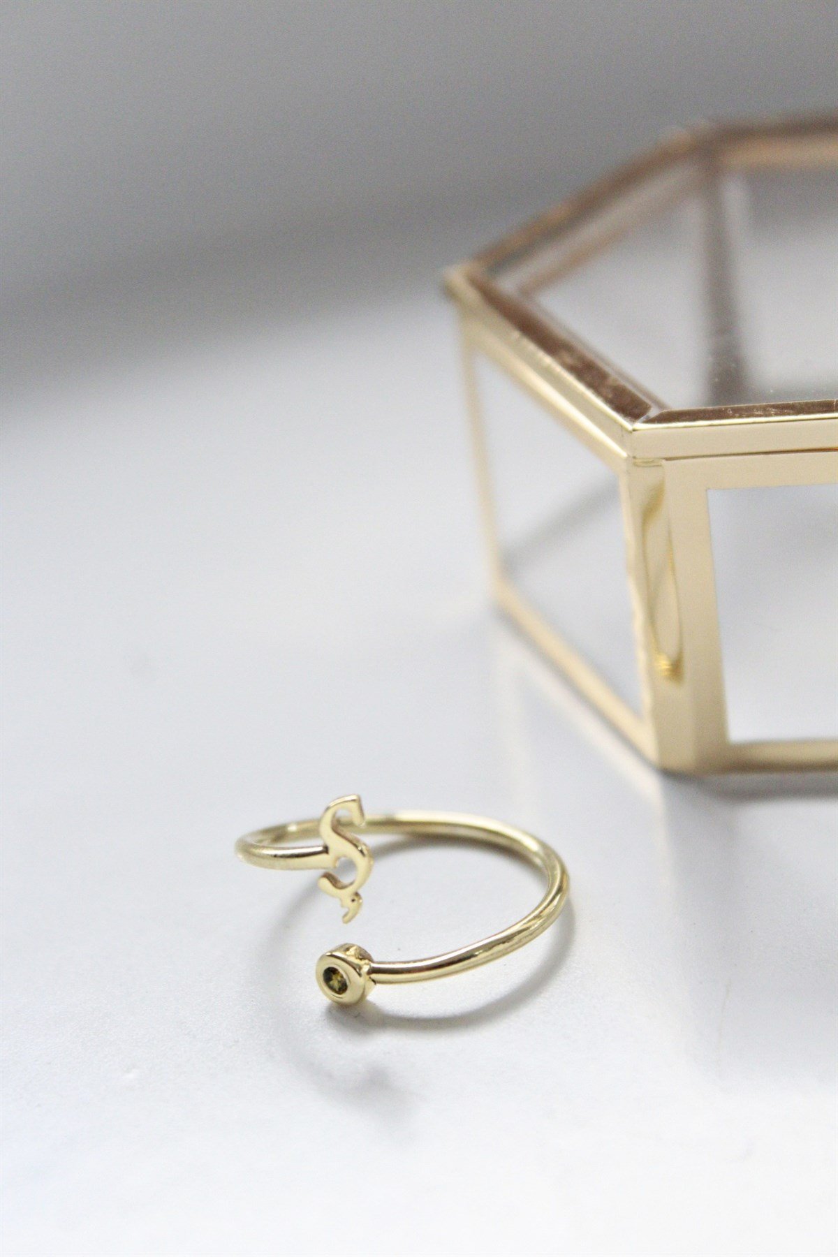 Burç Taşı Harf Yüzük