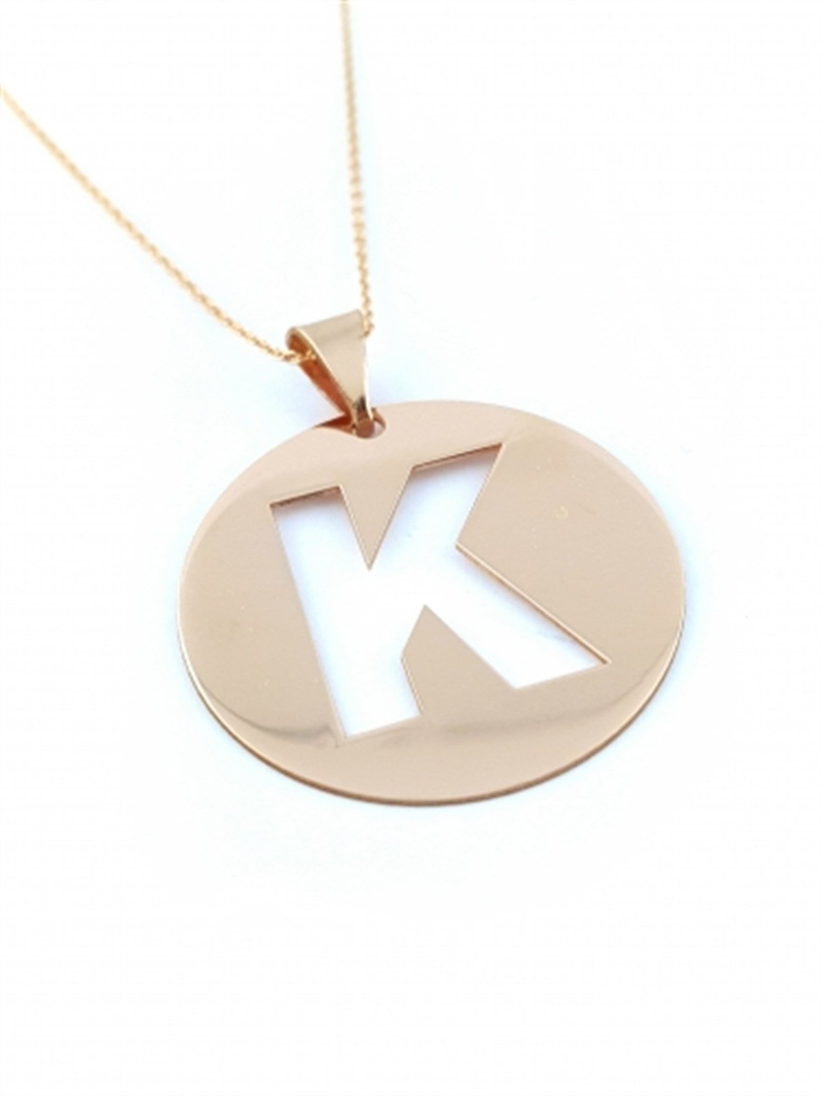 Büyük Plaka Harf Kolye (Uzun Zincir)