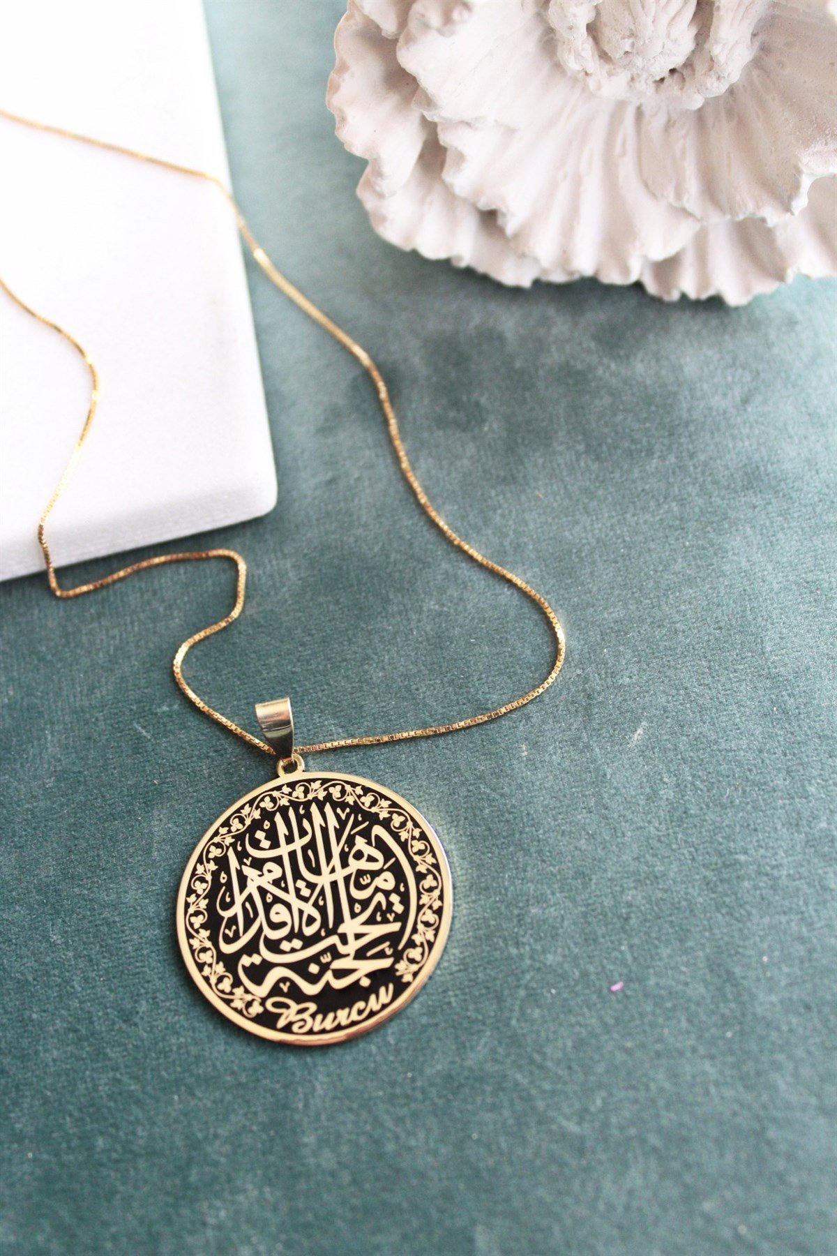 Cennet ANNEM Kolye & Siyah ( 45+5 cm Düz Zincir )