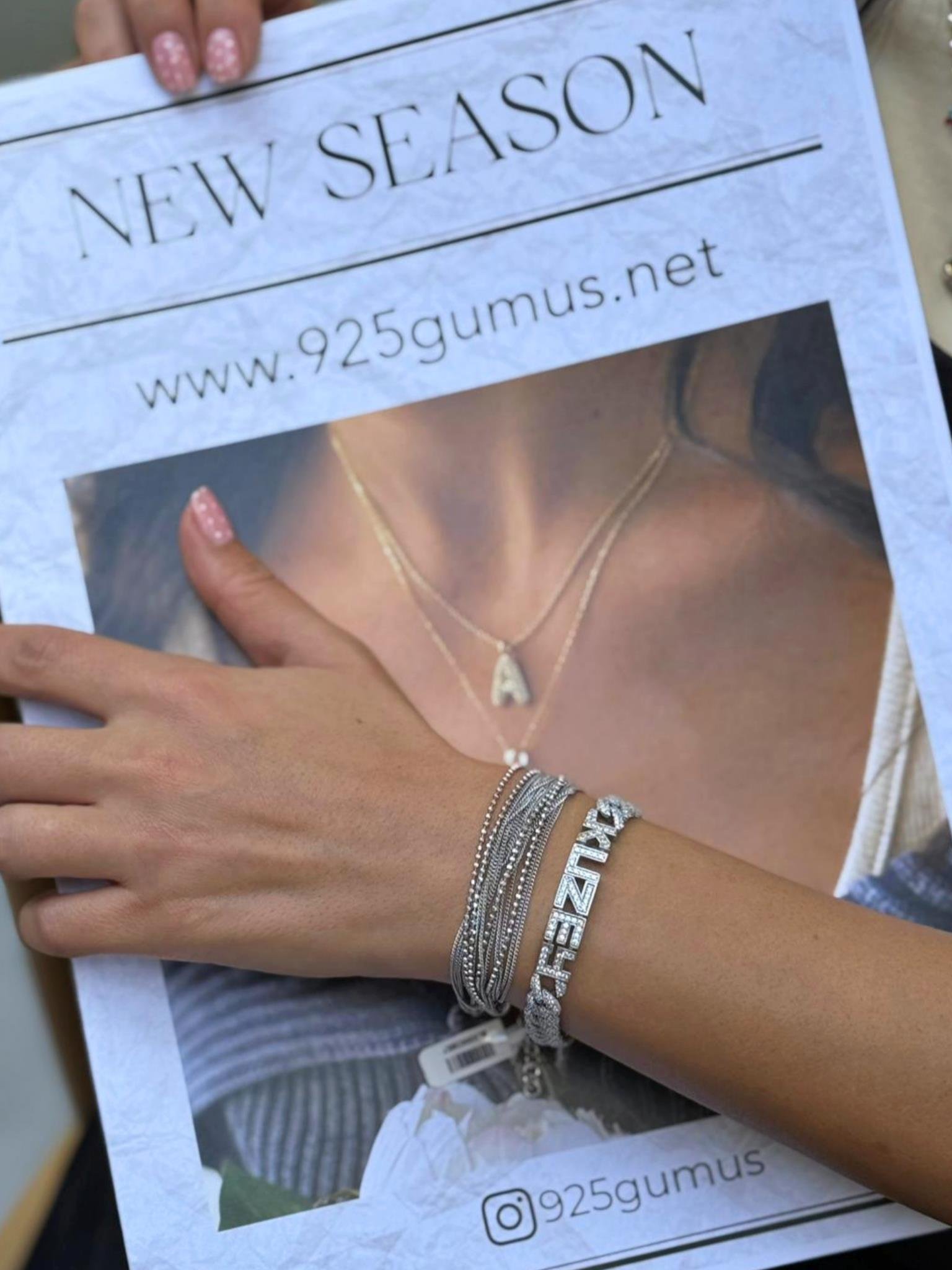 Chain Tasarım Oynar Harf Bileklik