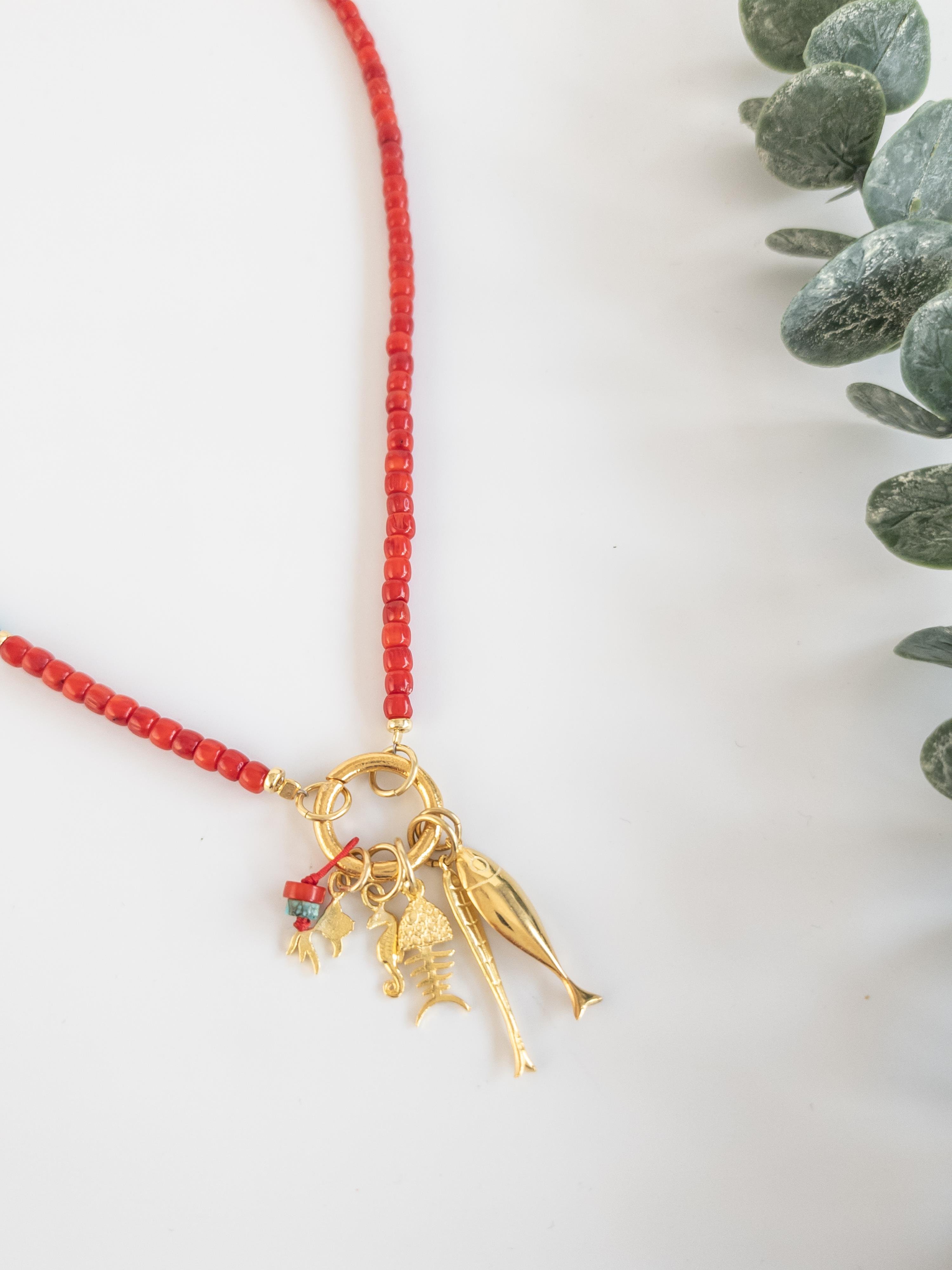 Charm Balık Mercan Kolye