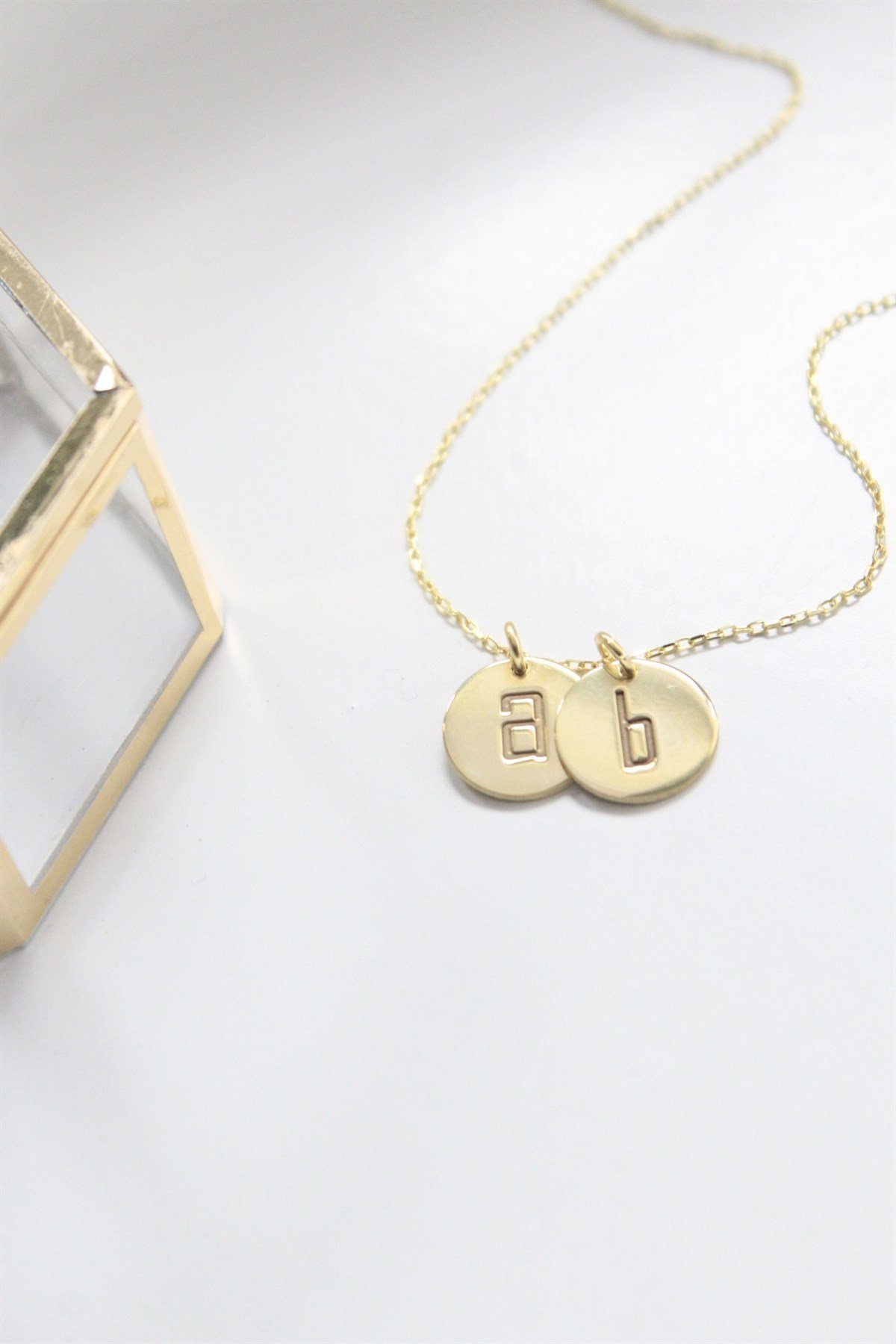 Çift Plaka Harf Kolye