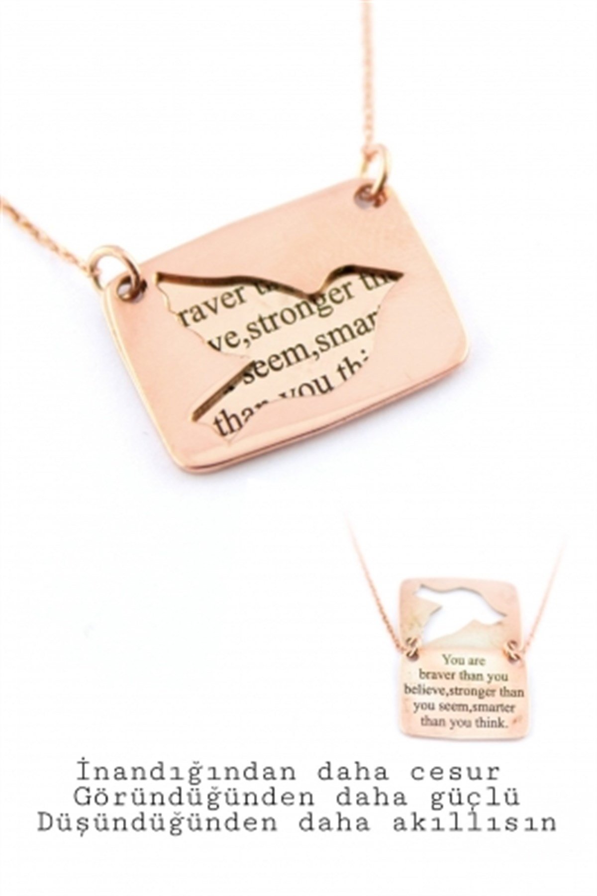 Çift Plaka Mesaj Güvercini Kolye