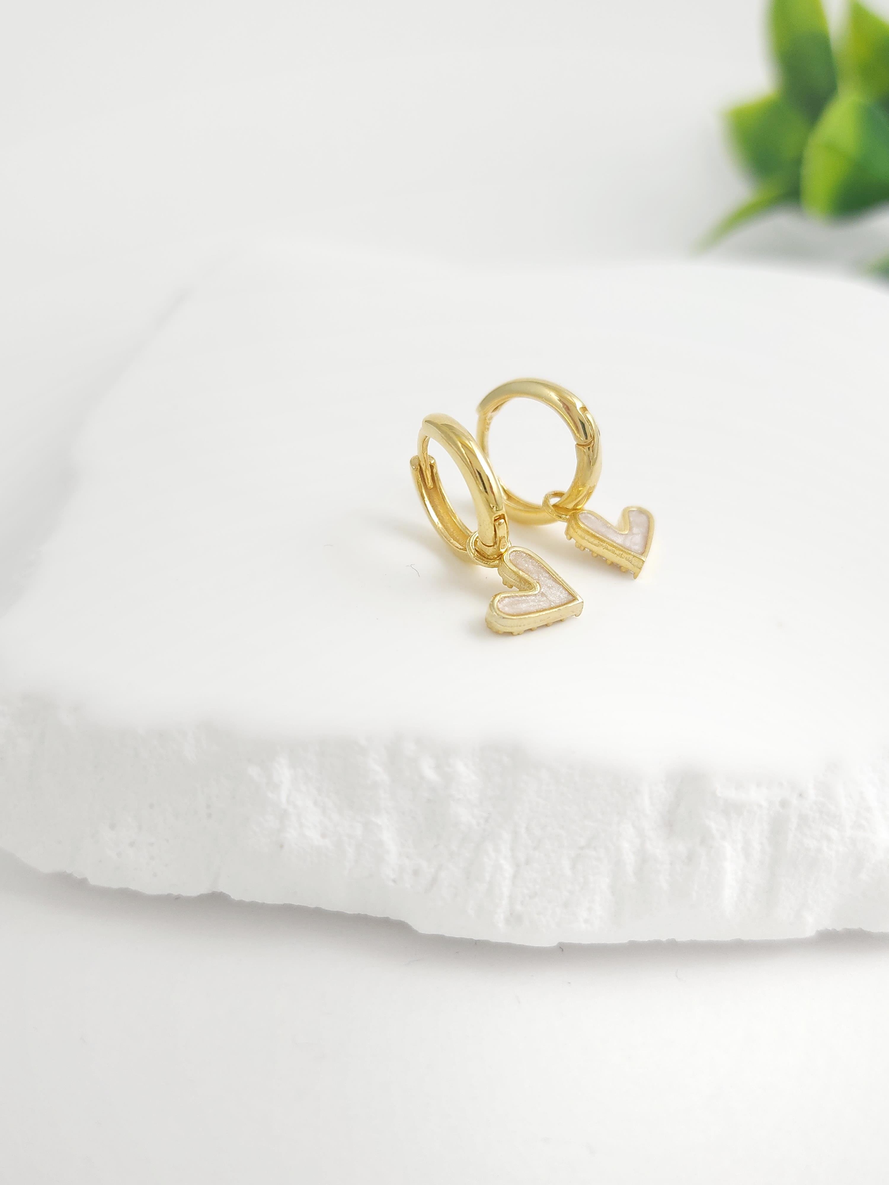 Çift Taraflı Kalp Halka 2 Küpe