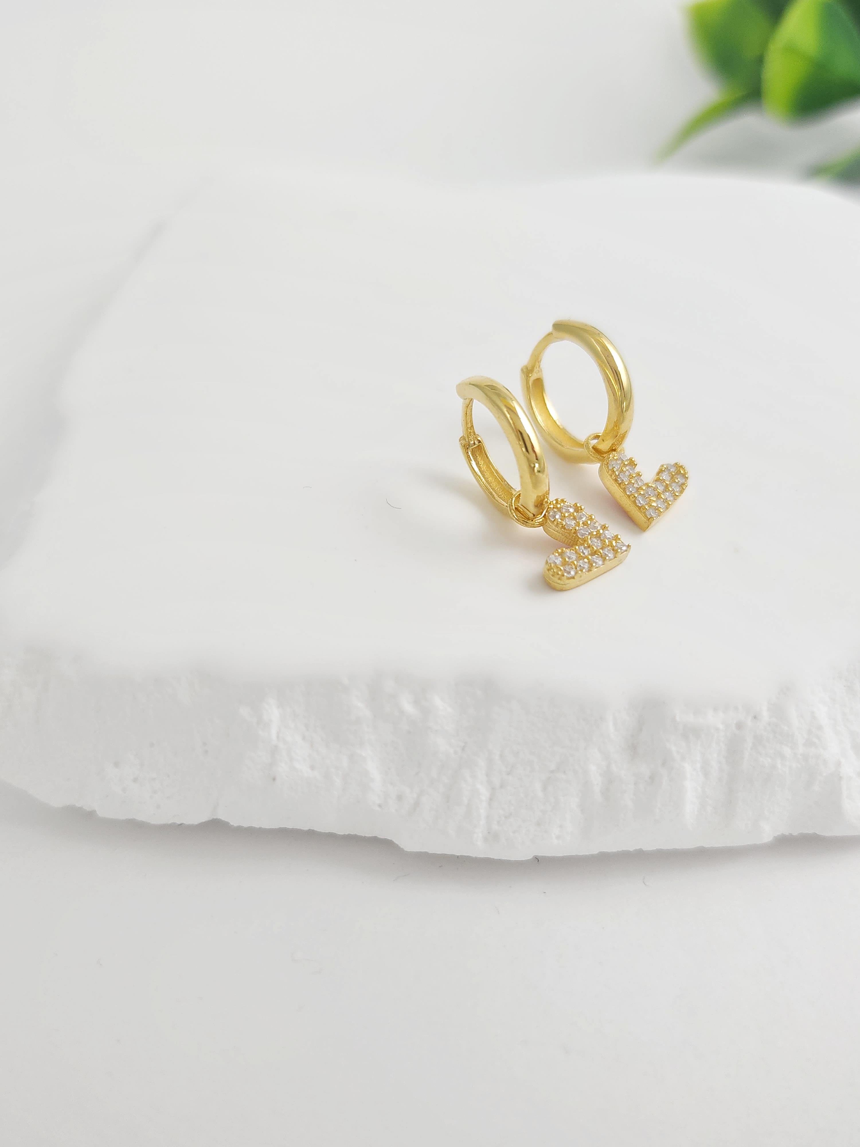 Çift Taraflı Kalp Halka 2 Küpe