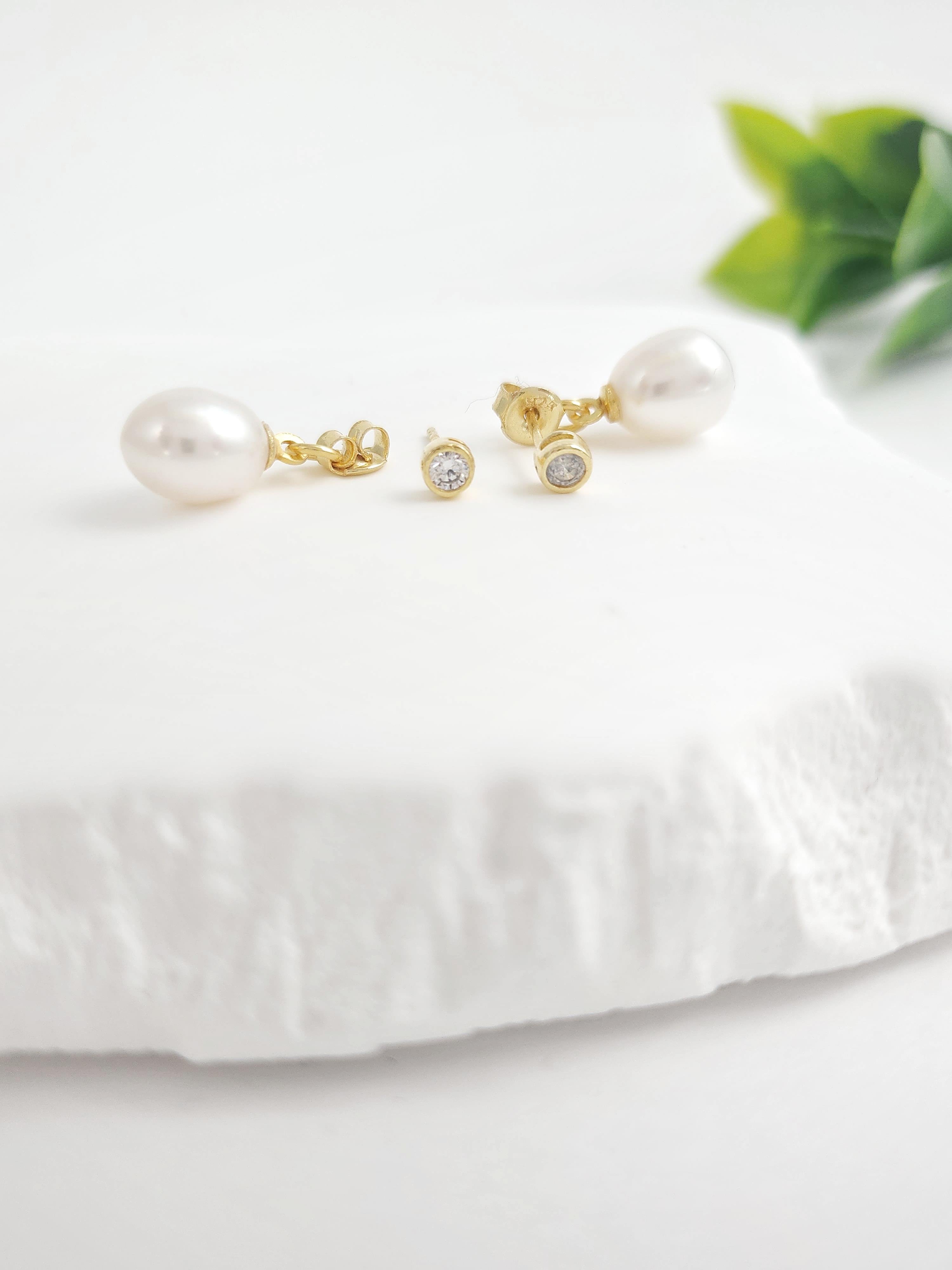 Damla İnci Doğal Taş 2 Küpe