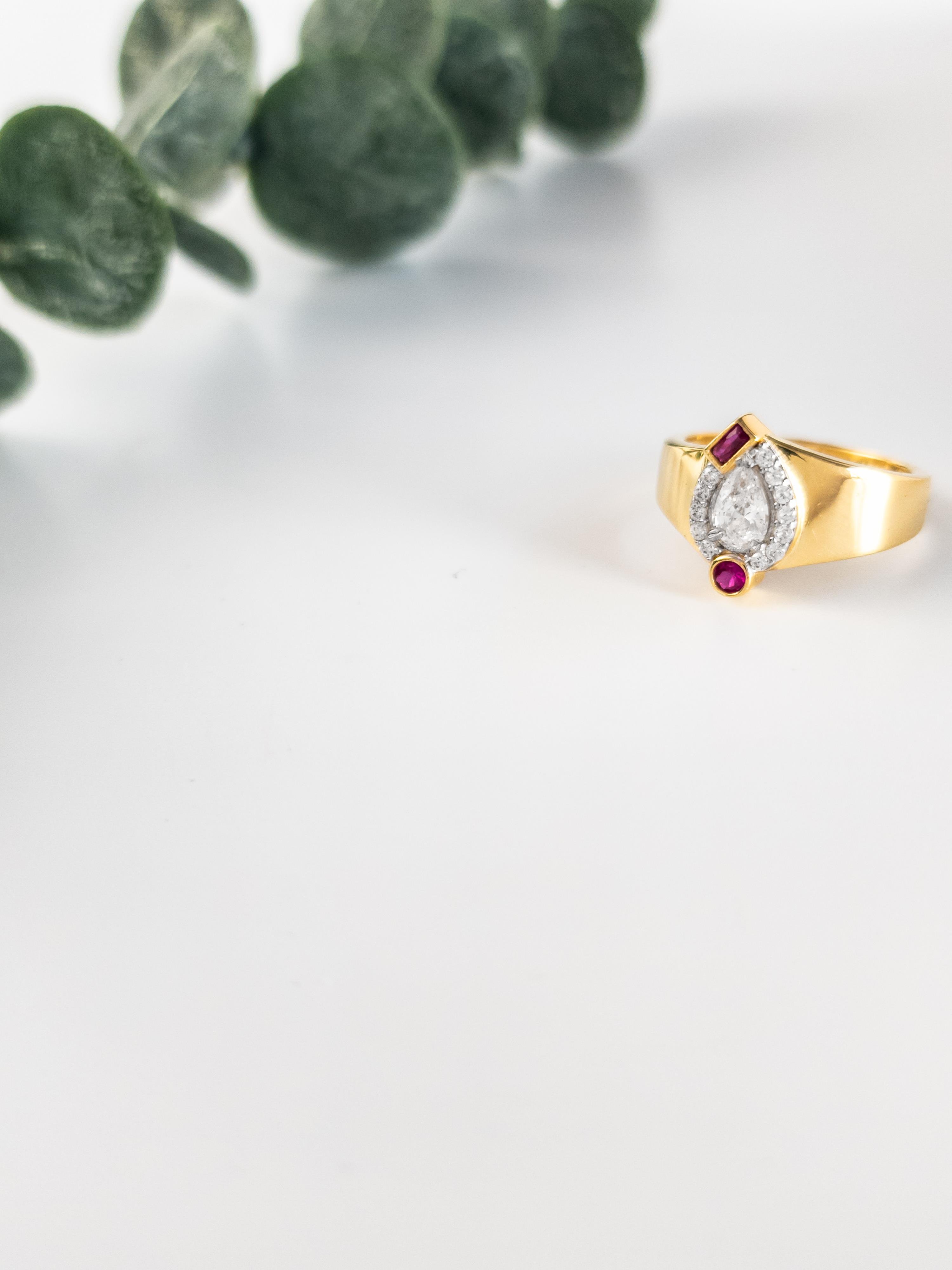 Doğal Taş Baget 2 Damla Yüzük