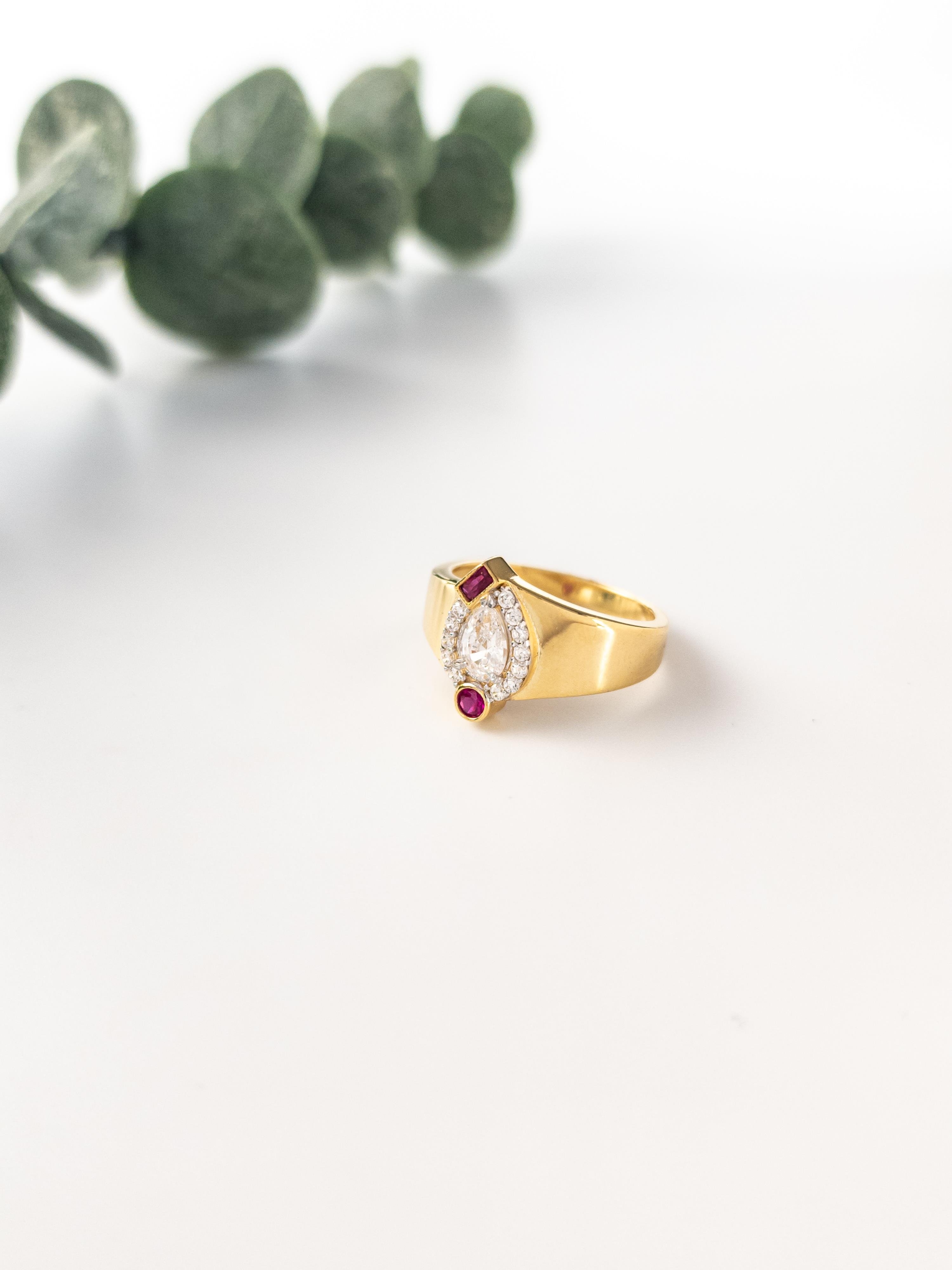 Doğal Taş Baget 2 Damla Yüzük