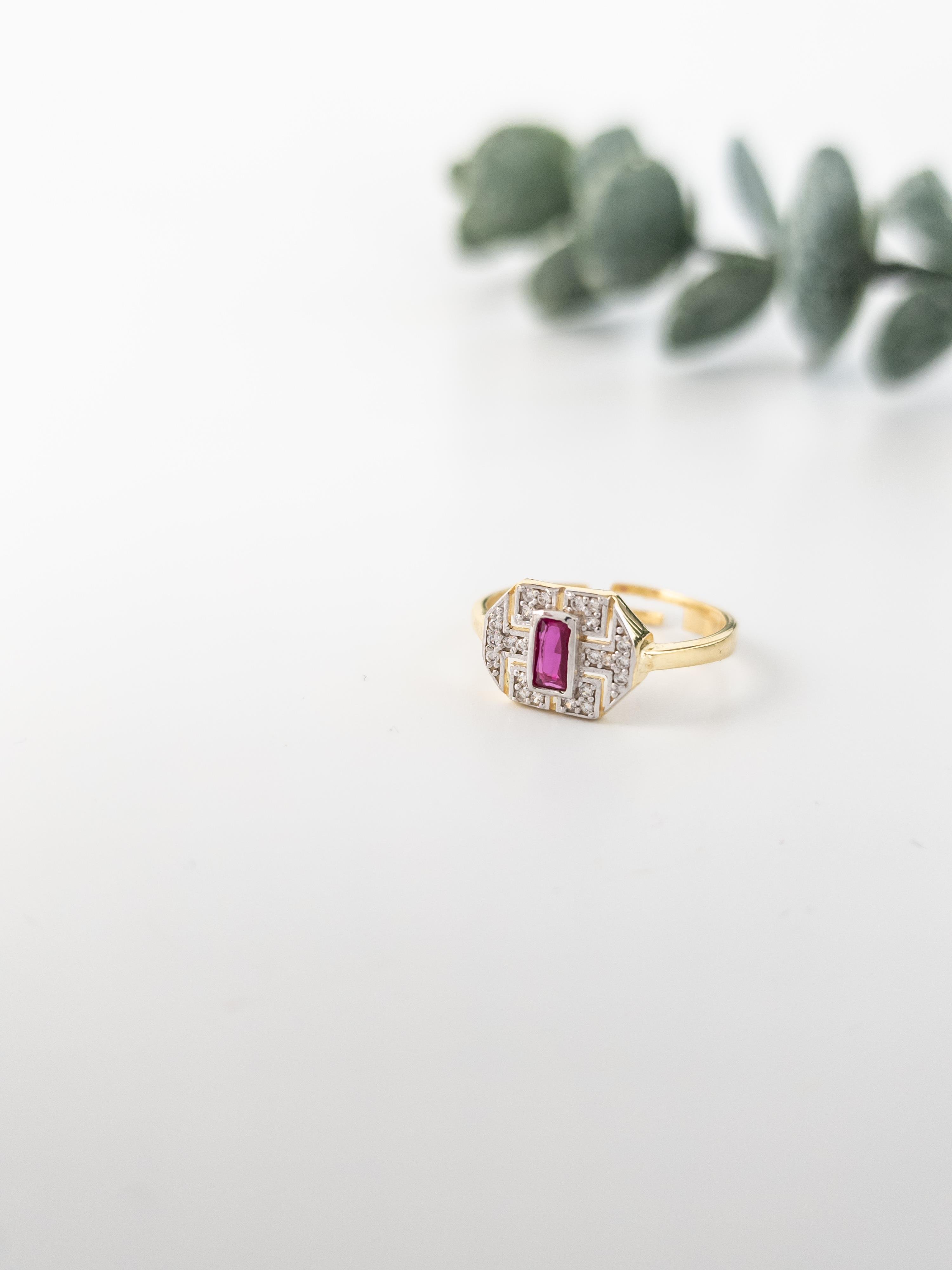 Doğal Taş Baget Yüzük 