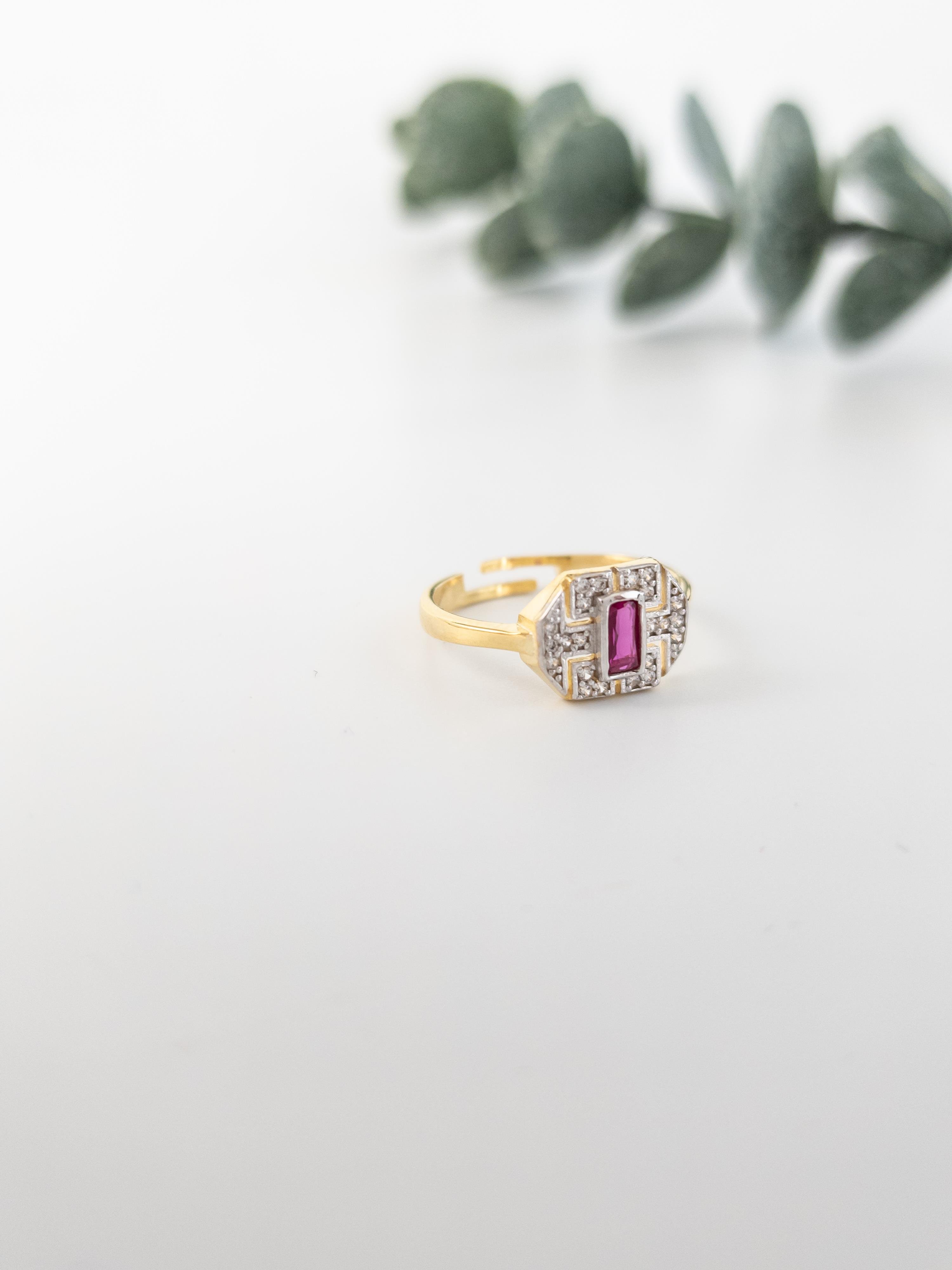 Doğal Taş Baget Yüzük 