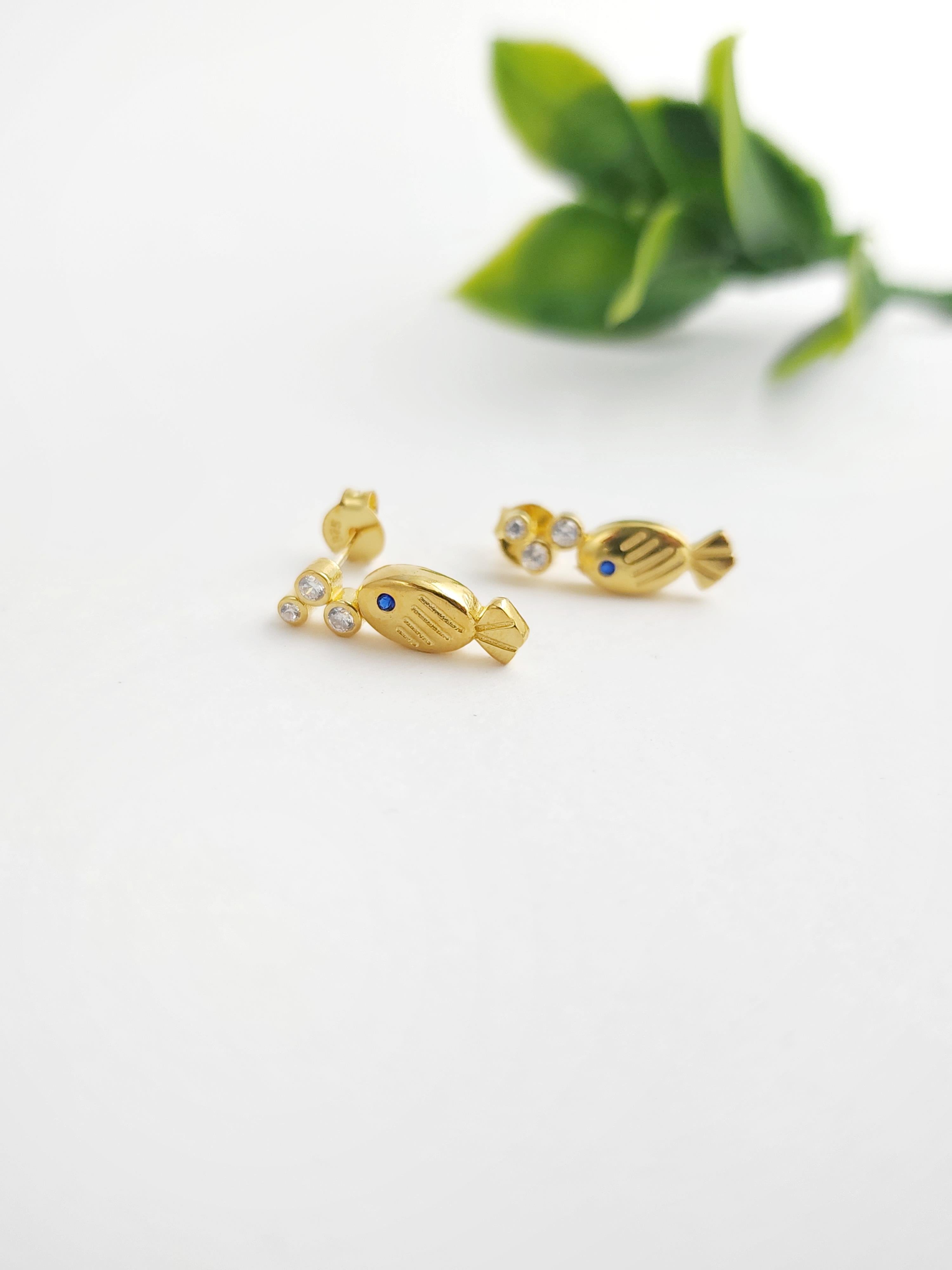 Doğal Taş Balık Küpe