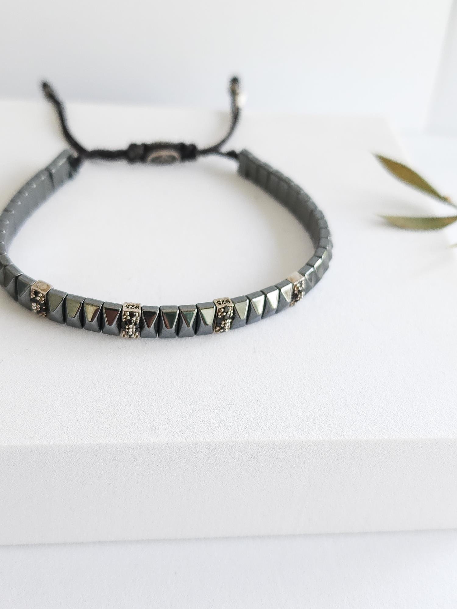 Doğal Taş Bileklik ( Hematit )