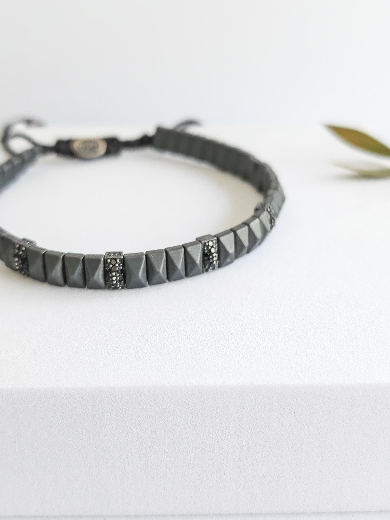 Doğal Taş Bileklik ( Hematit )