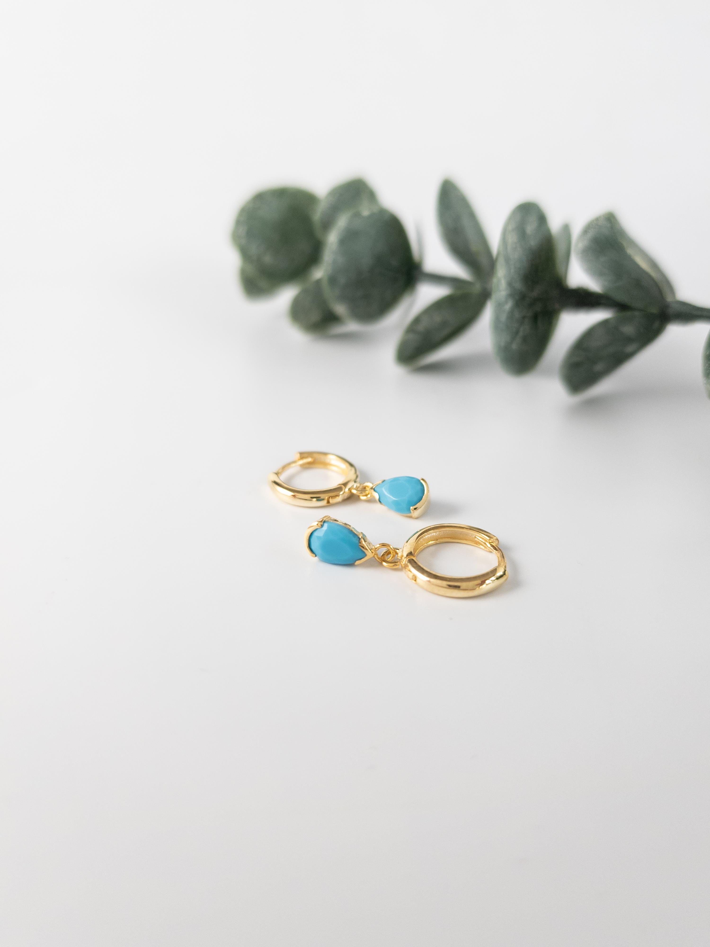 Doğal Taş Damla Küpe