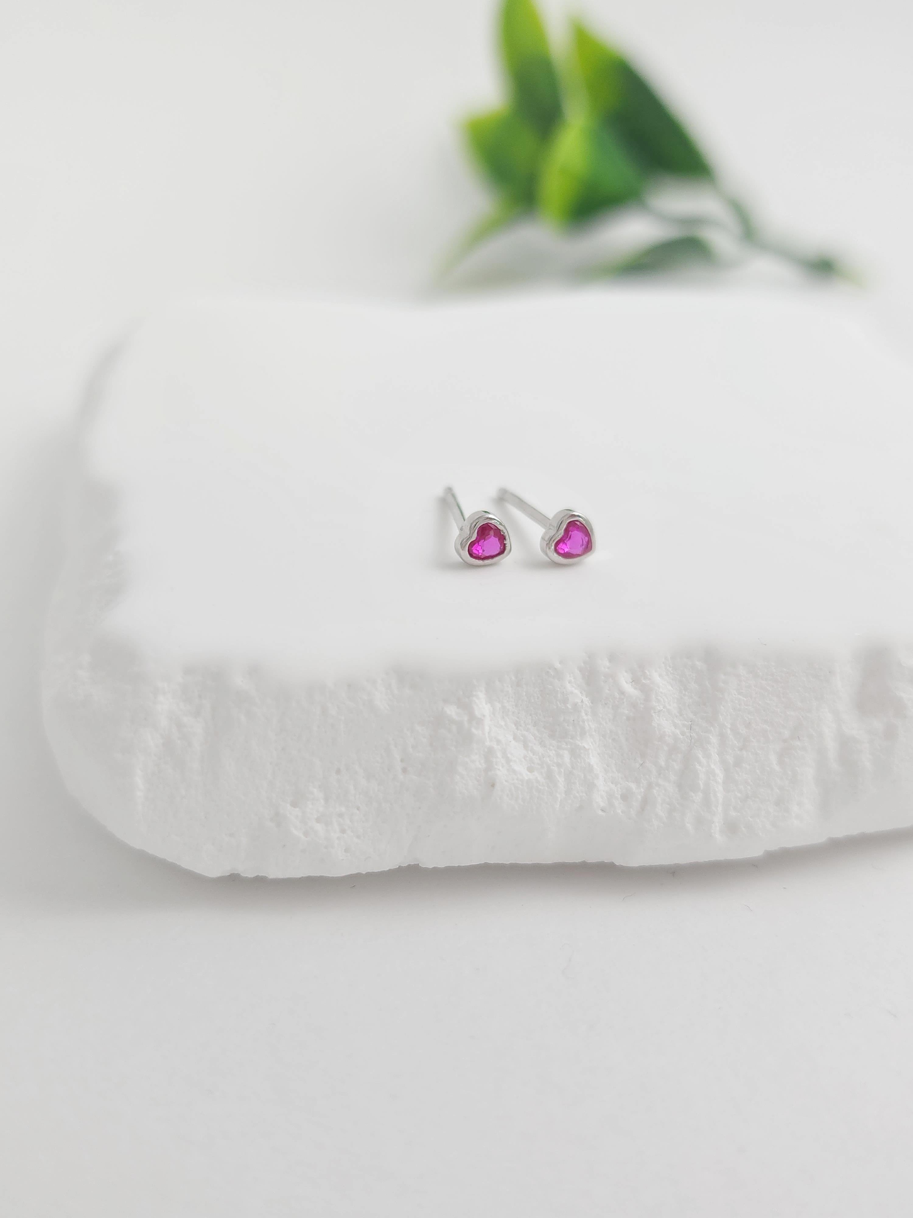 Doğal Taş Kalp 4 Küpe