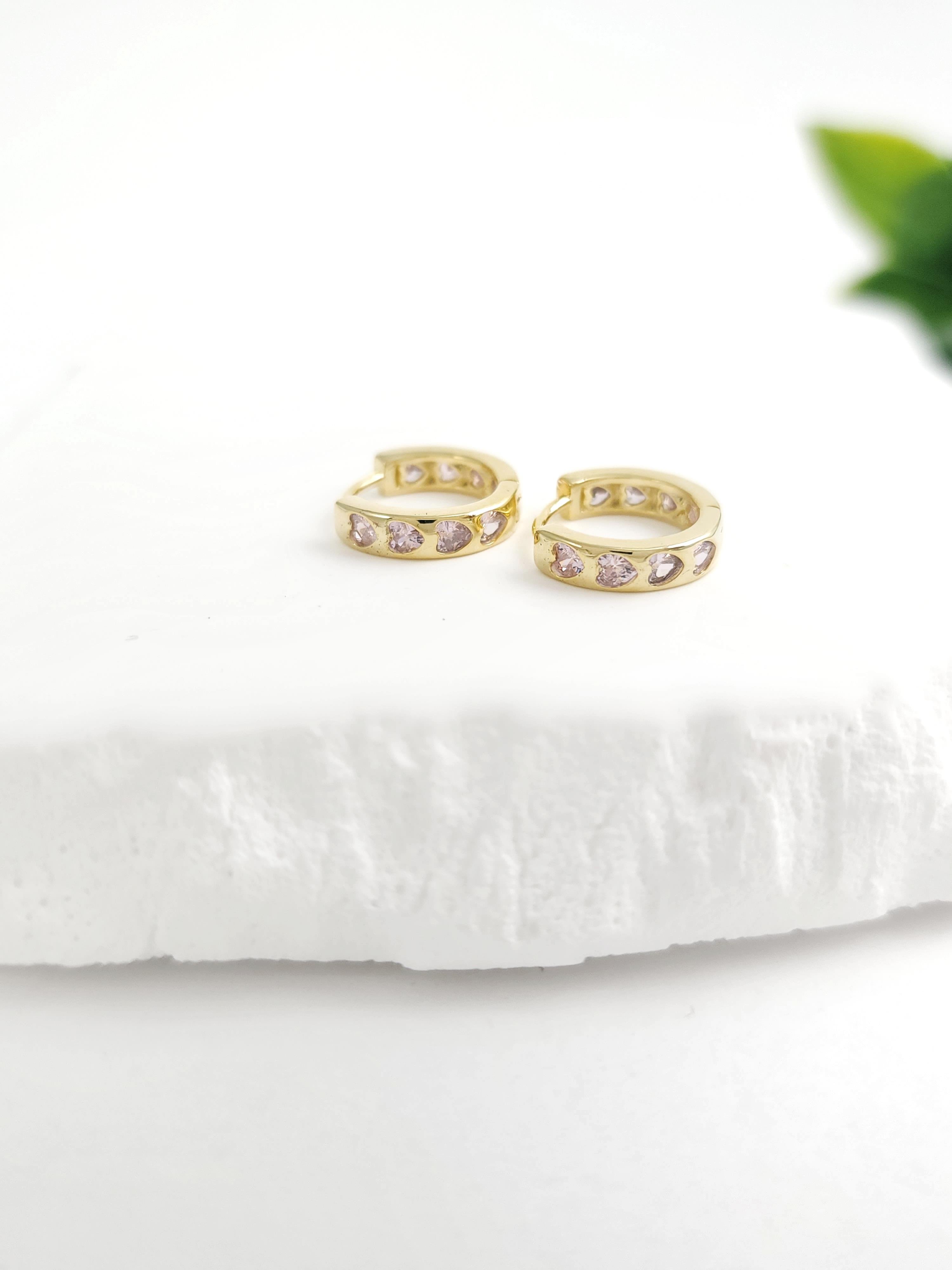 Doğal Taş Kalp Halka Küpe