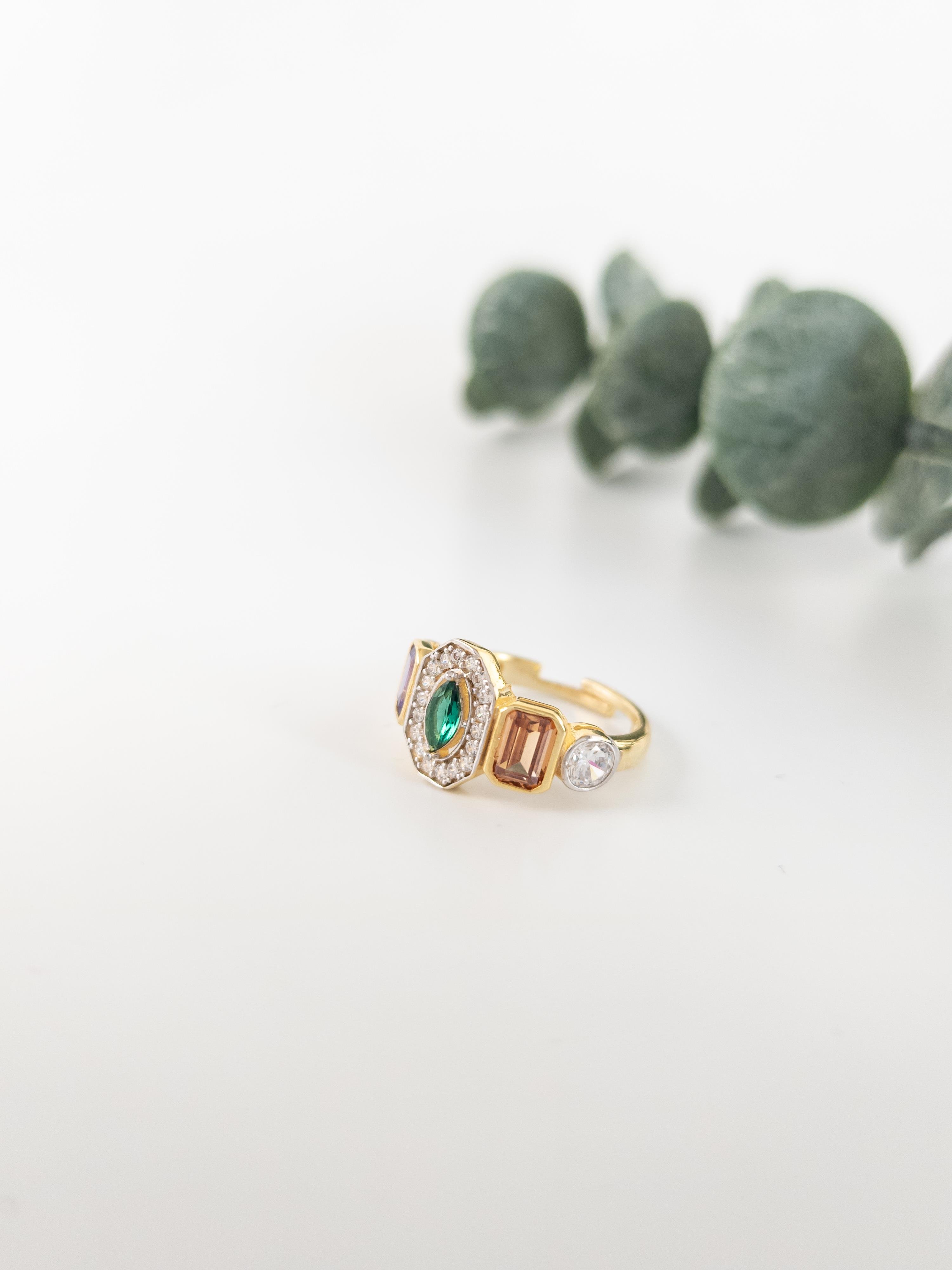 Doğal Taş ( Mix ) Tasarım Yüzük