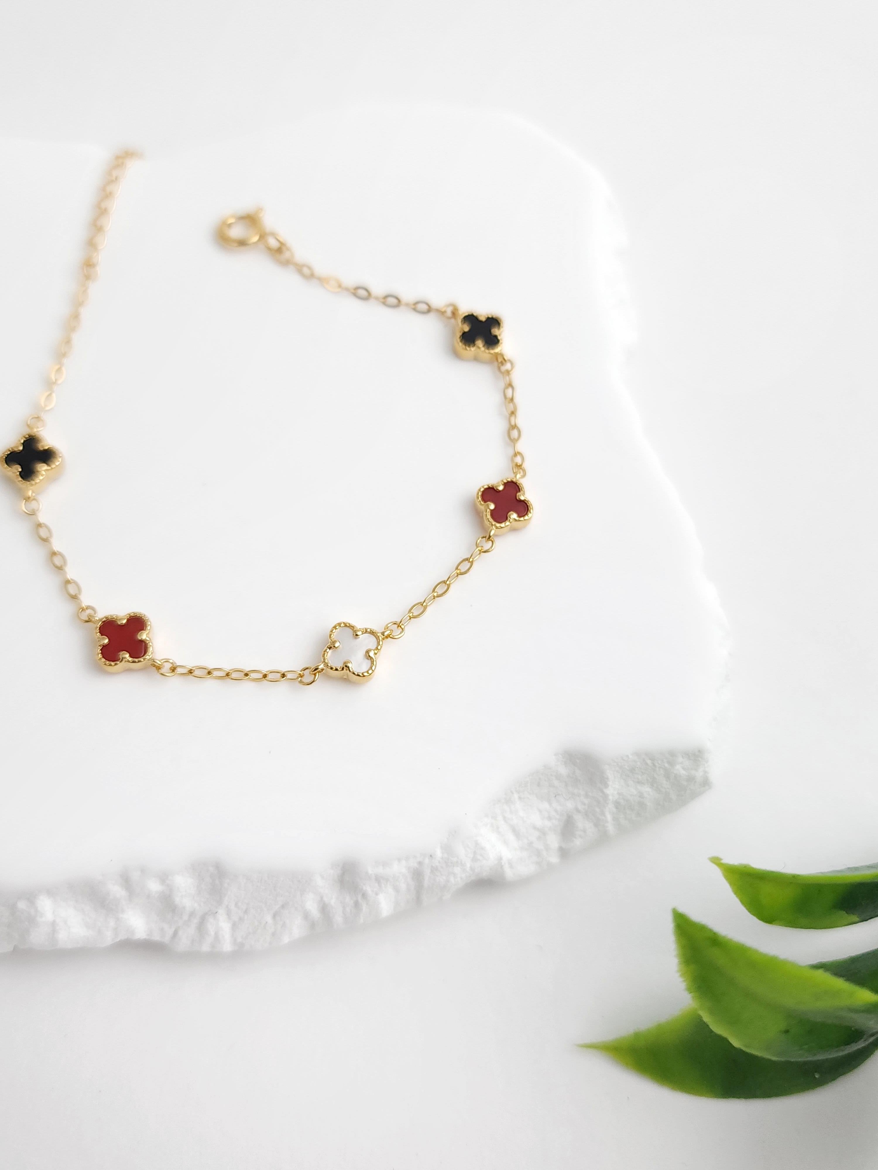 Doğal Taş Yonca Bileklik