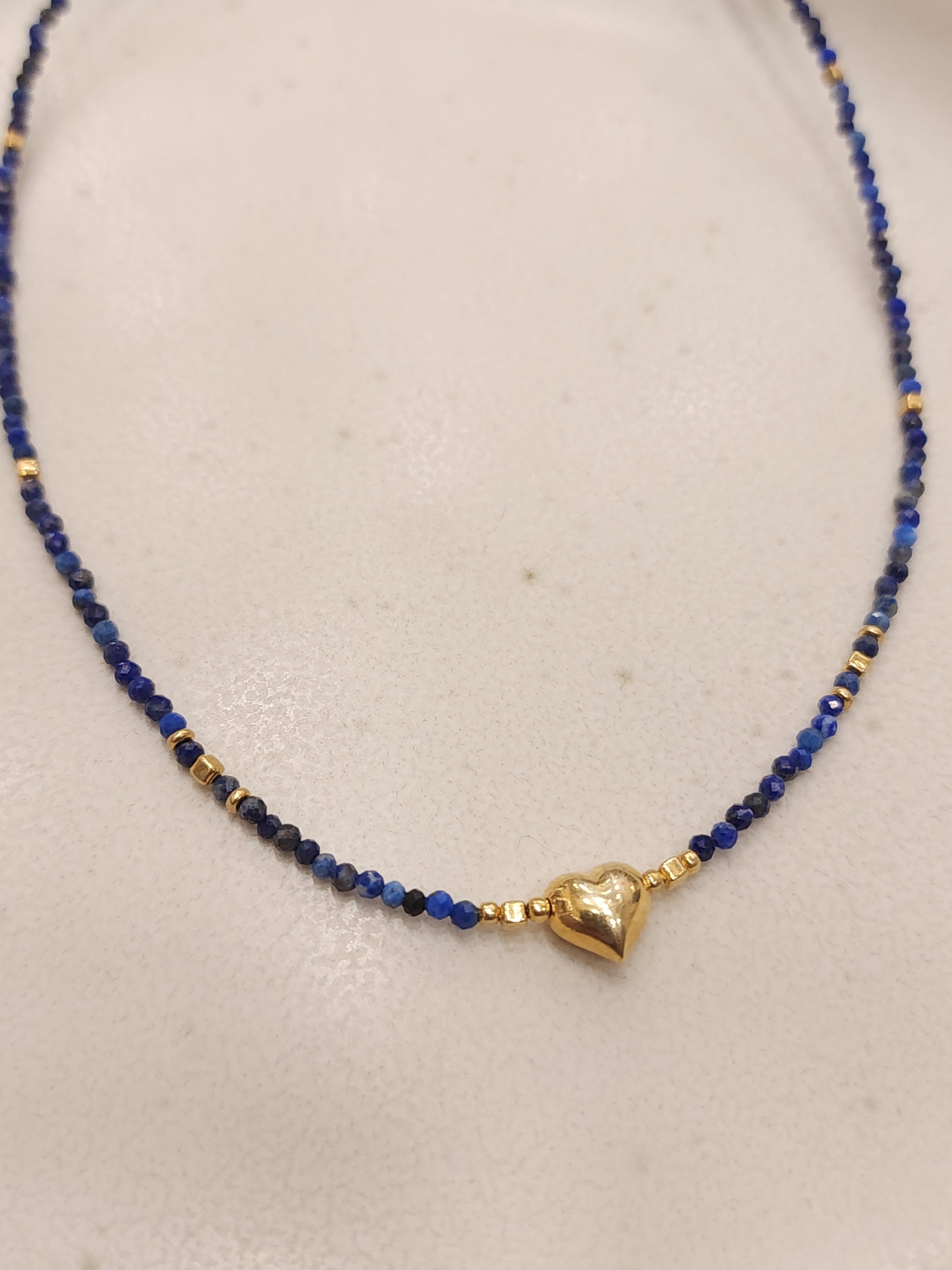 Doğaltaş ( Lapis ) Kalp Kolye