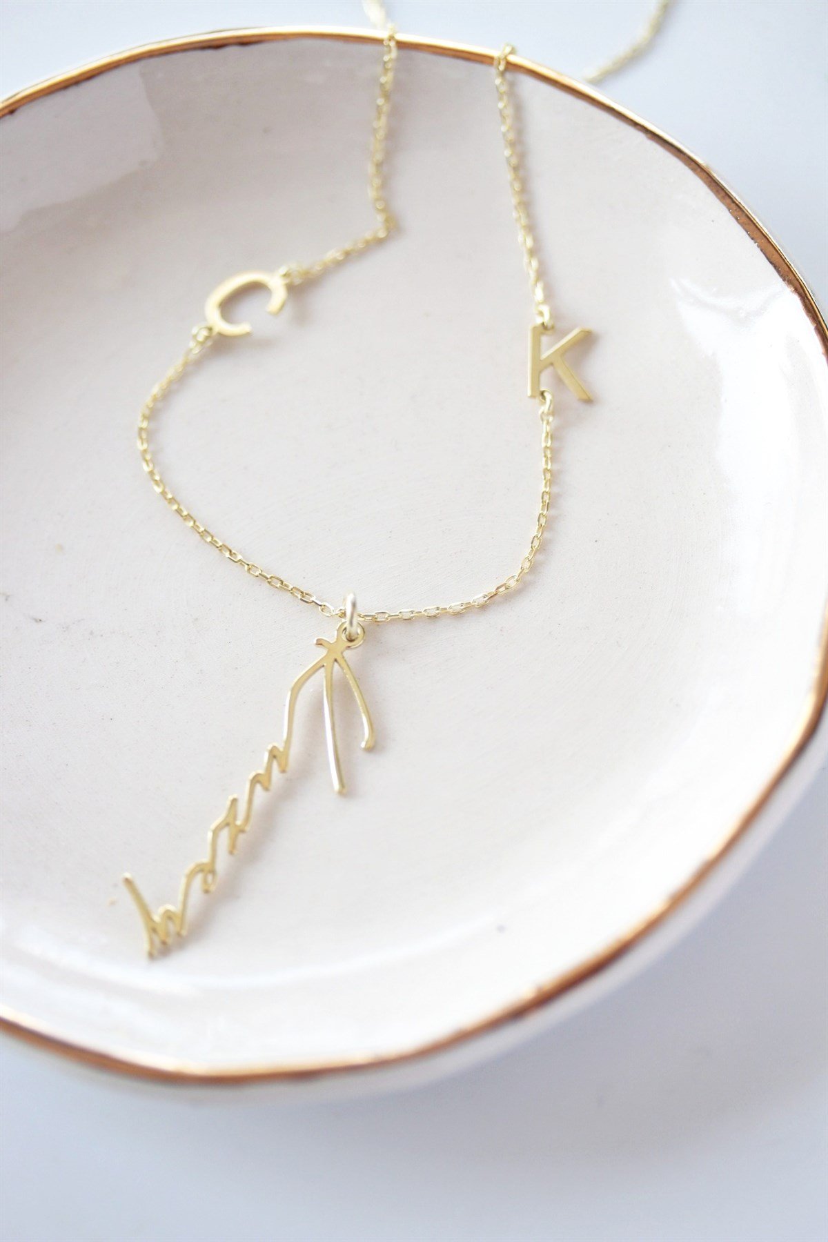 El Yazısı İsim Harf Kolye