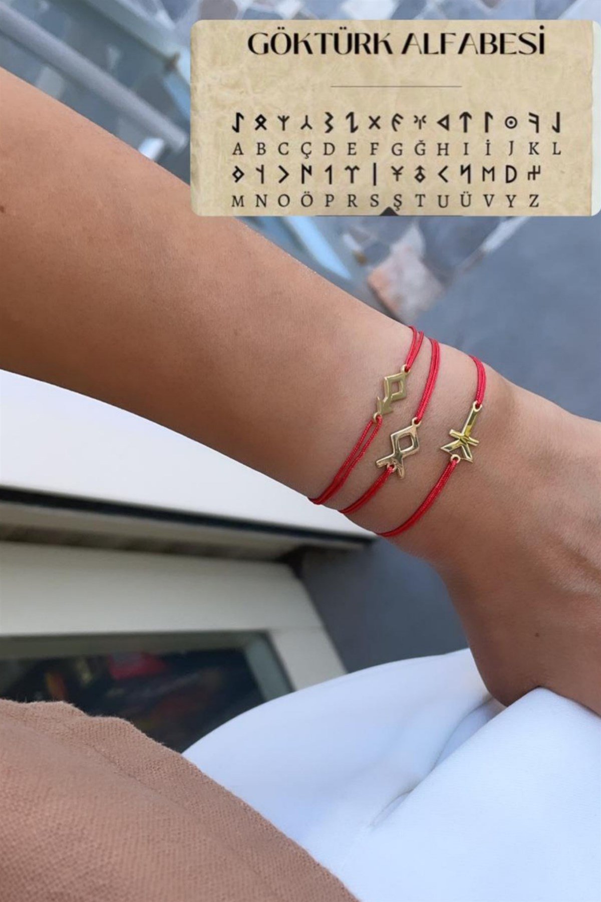 Göktürk Alfabe Harf Bileklik