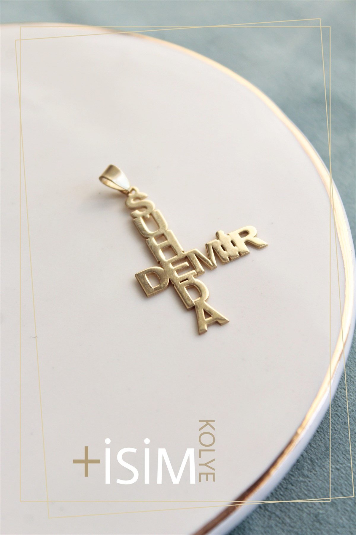 İsim Kolye 2 isim ( Tek Uç )