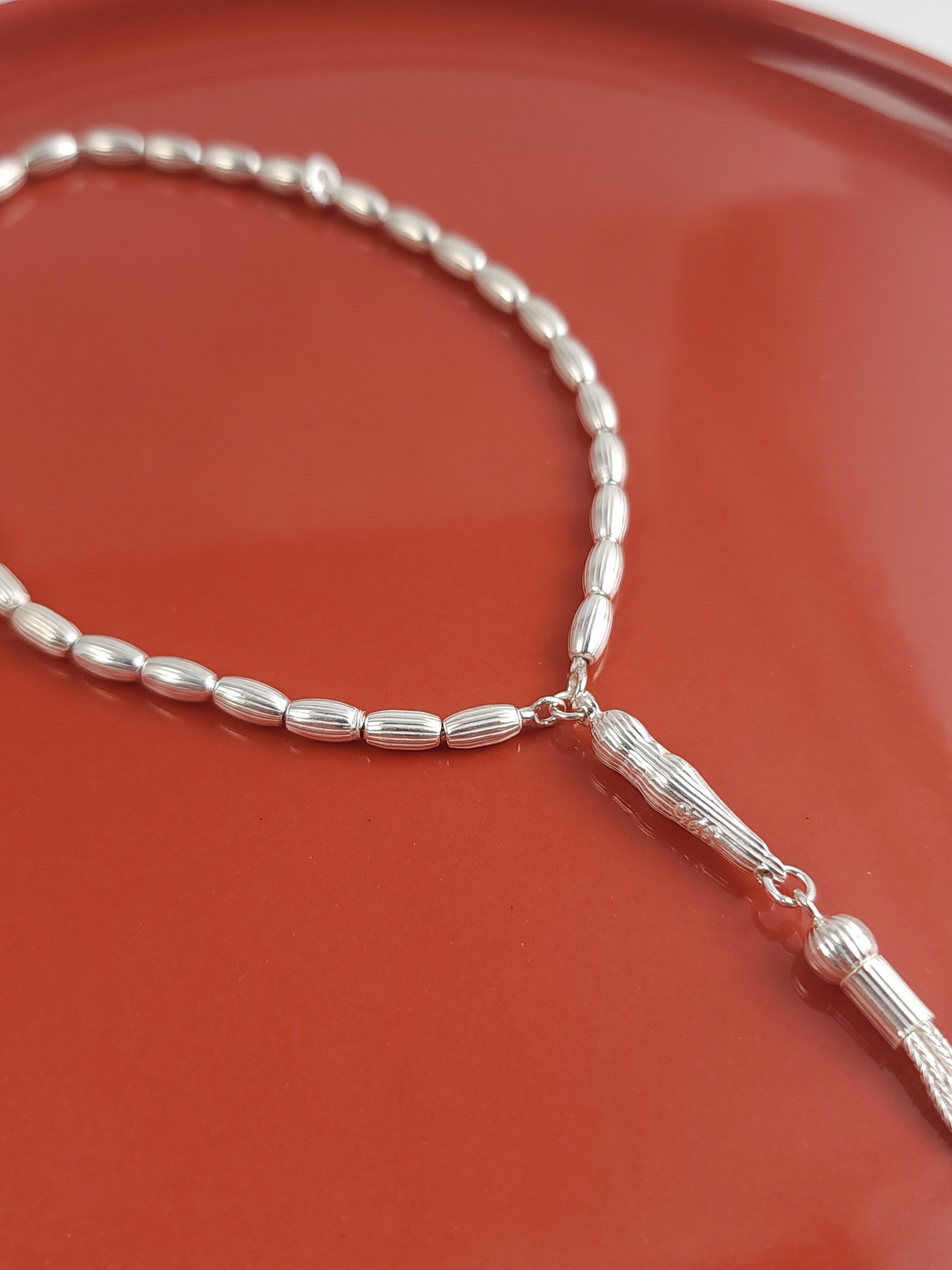 İşleme Gümüş Arpa Tesbih