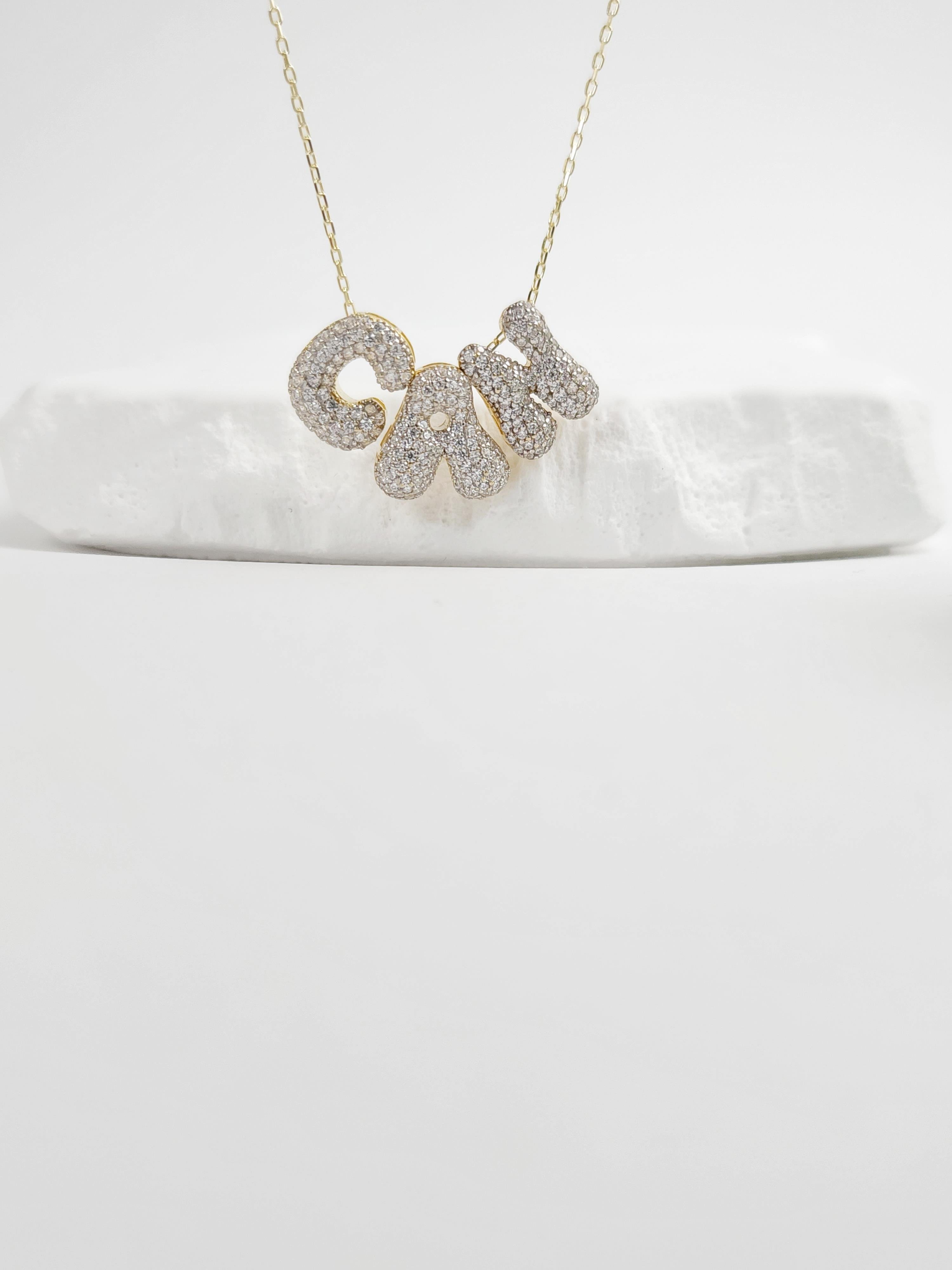 İtalyan Balon Tasarım İsim Kolye ( 3 harf )