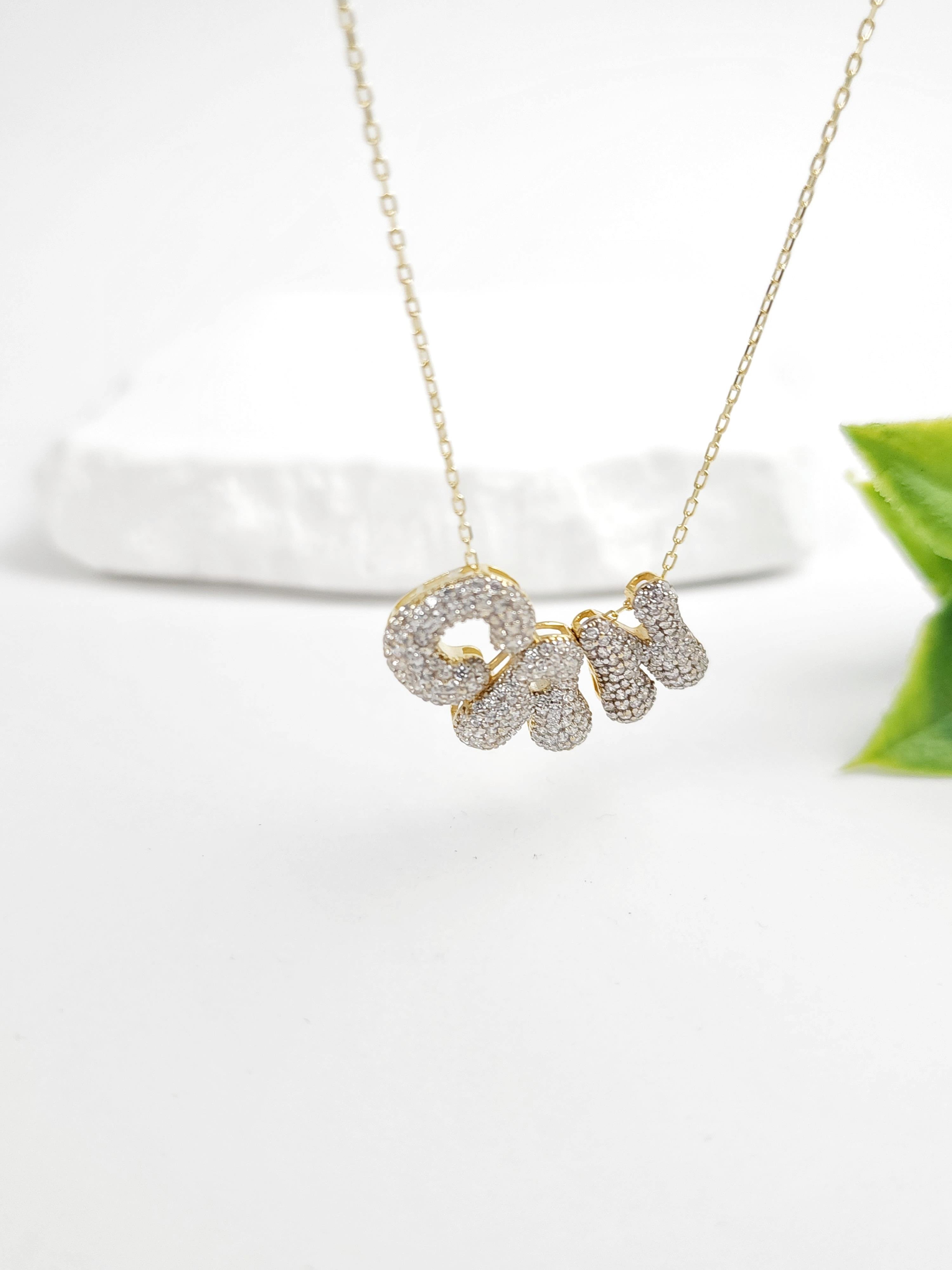 İtalyan Balon Tasarım İsim Kolye ( 5 harf )