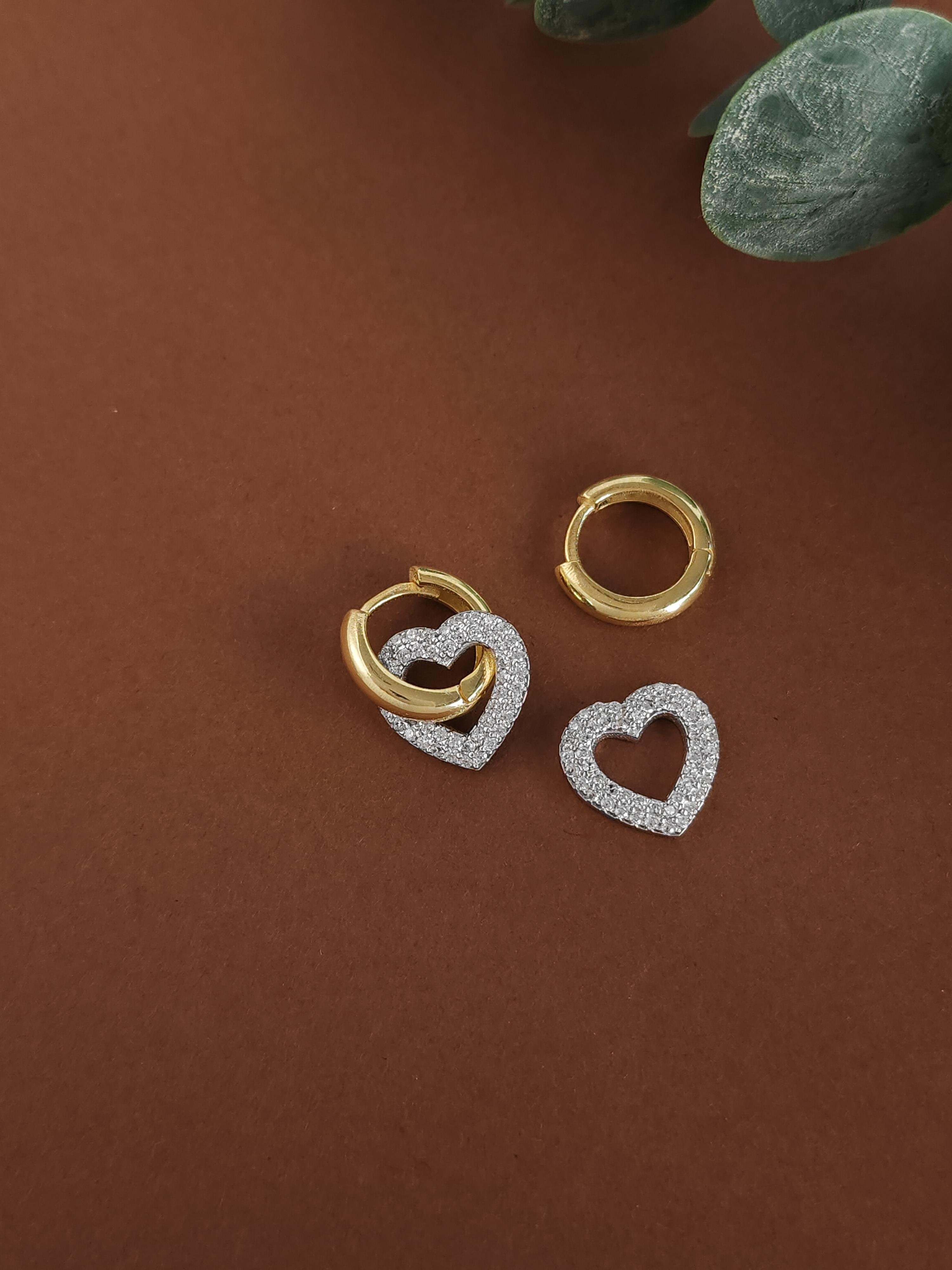 İtalyan Charm Kalp Küpe