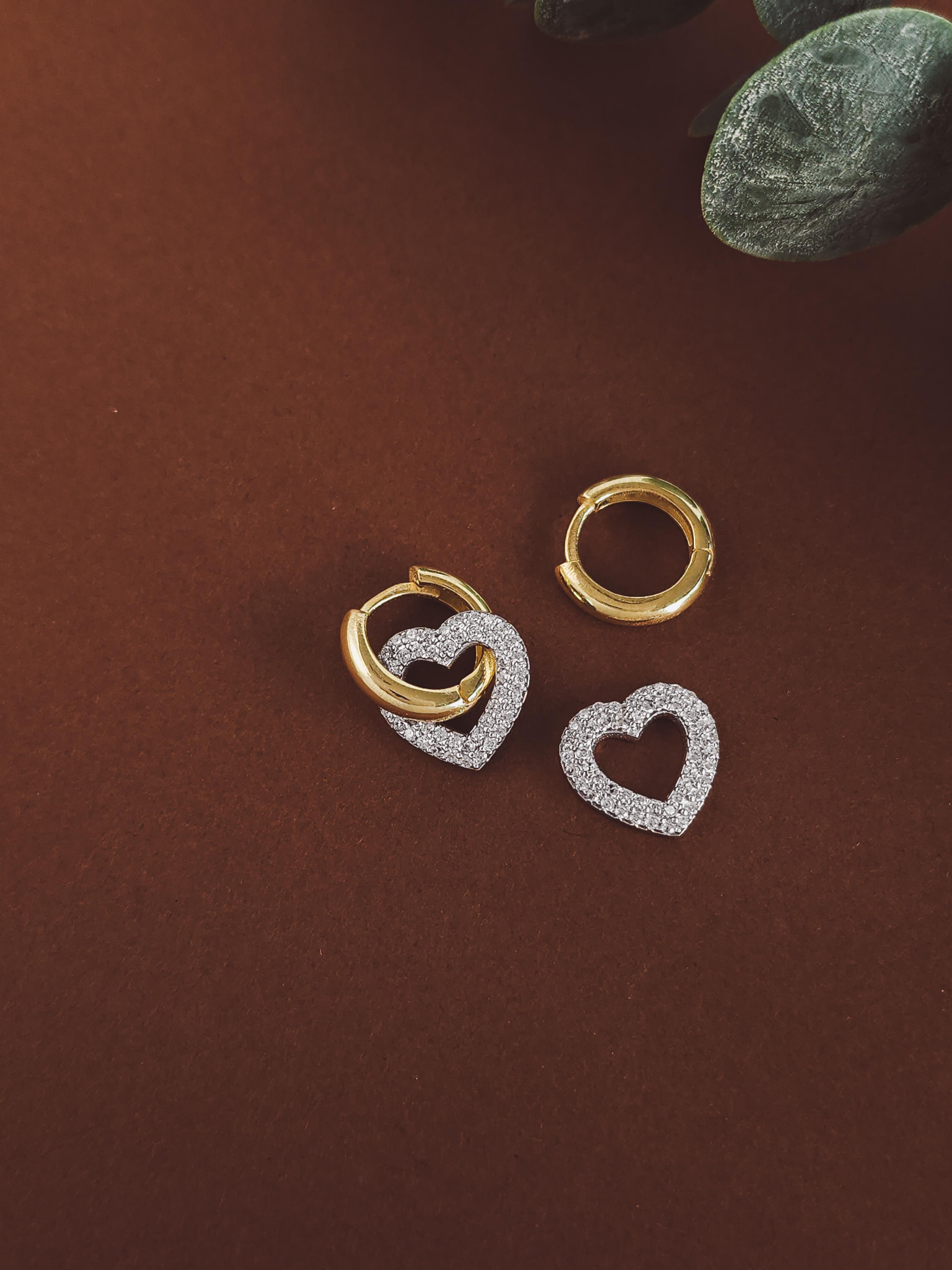 İtalyan Charm Kalp Küpe