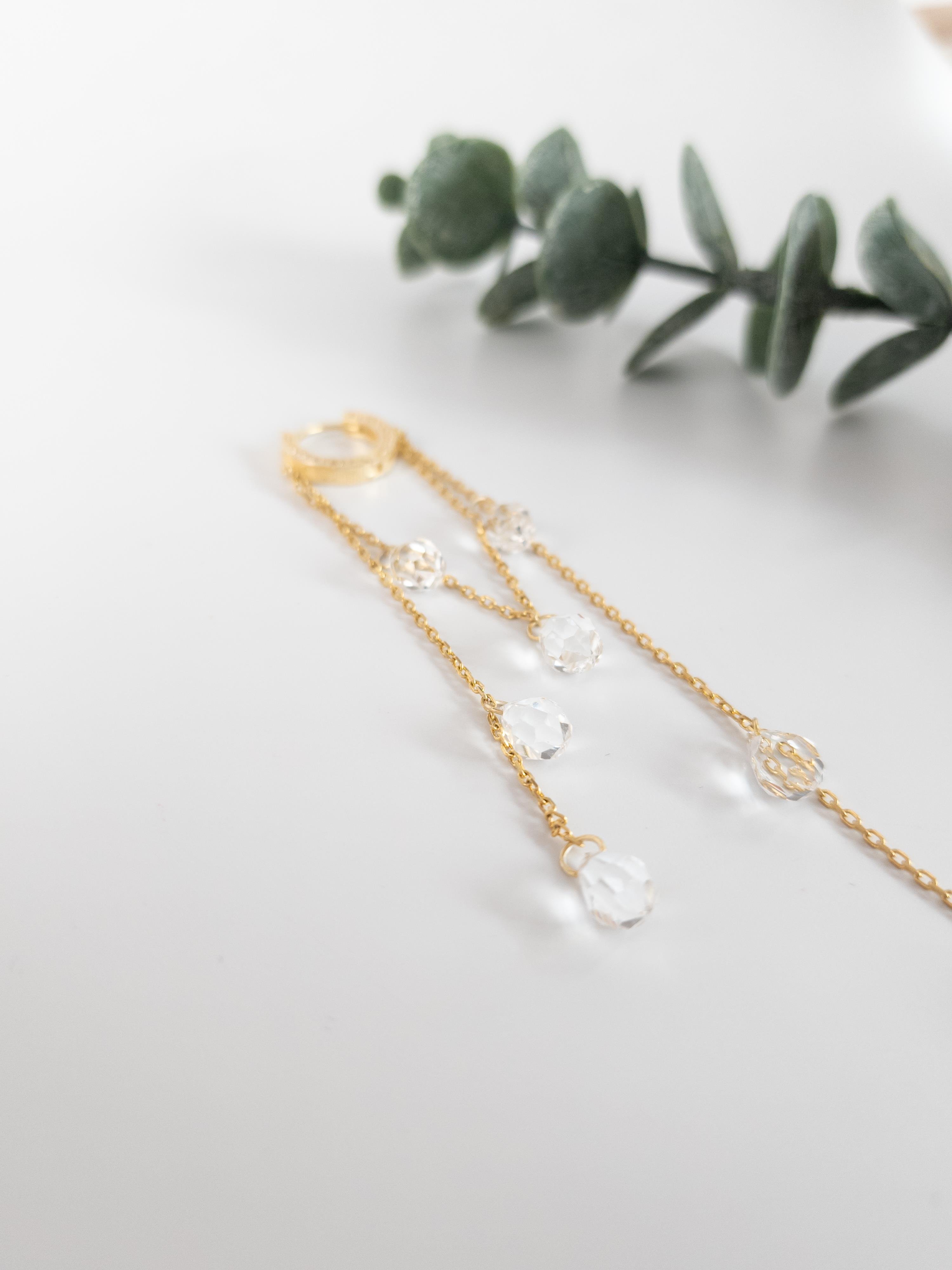 İtalyan Doğal Taş Damla Küpe ( Tek )